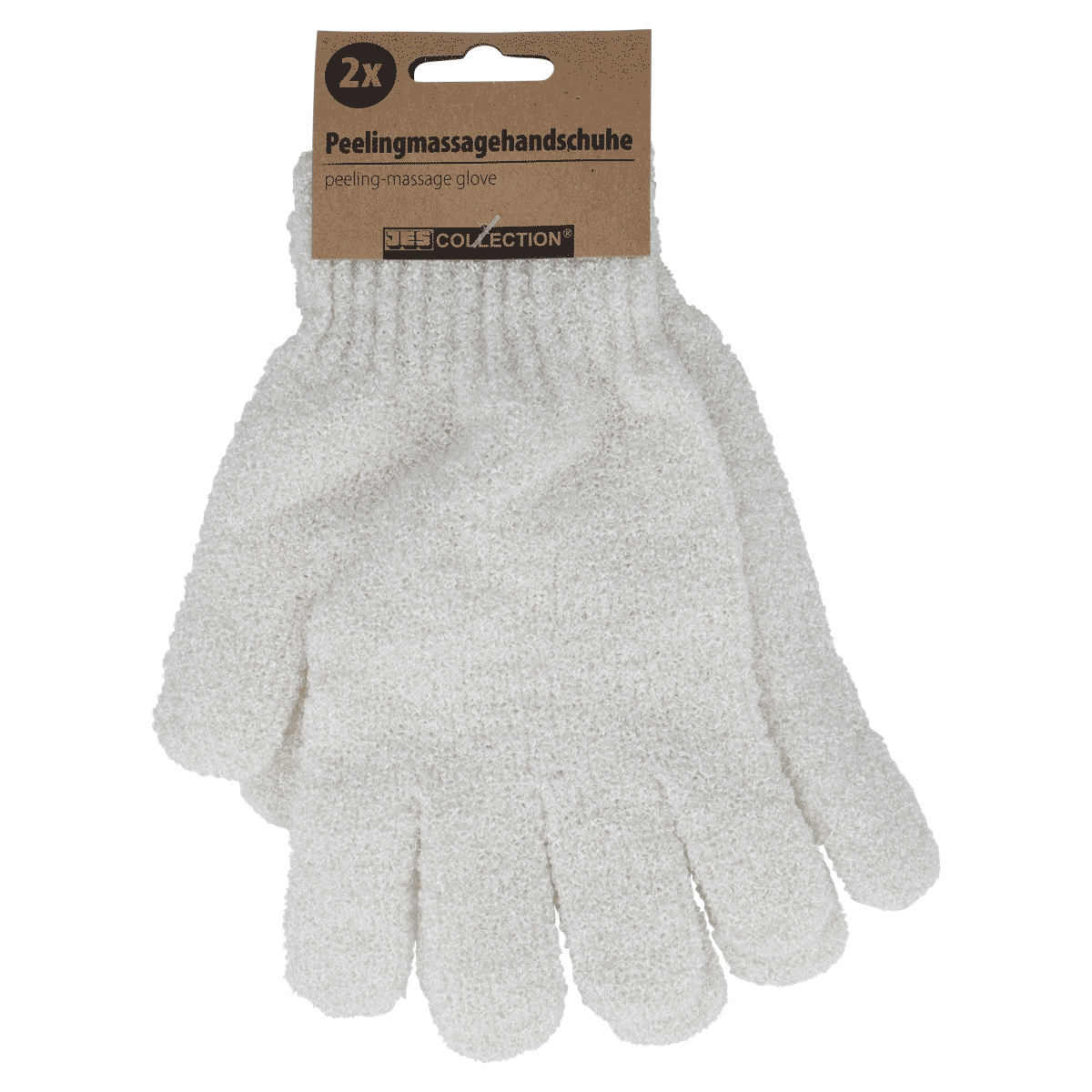 Peelinghandschuhe, Massagehandschuhe, 2er-Set, Weiß, Strukturierte Oberfläche