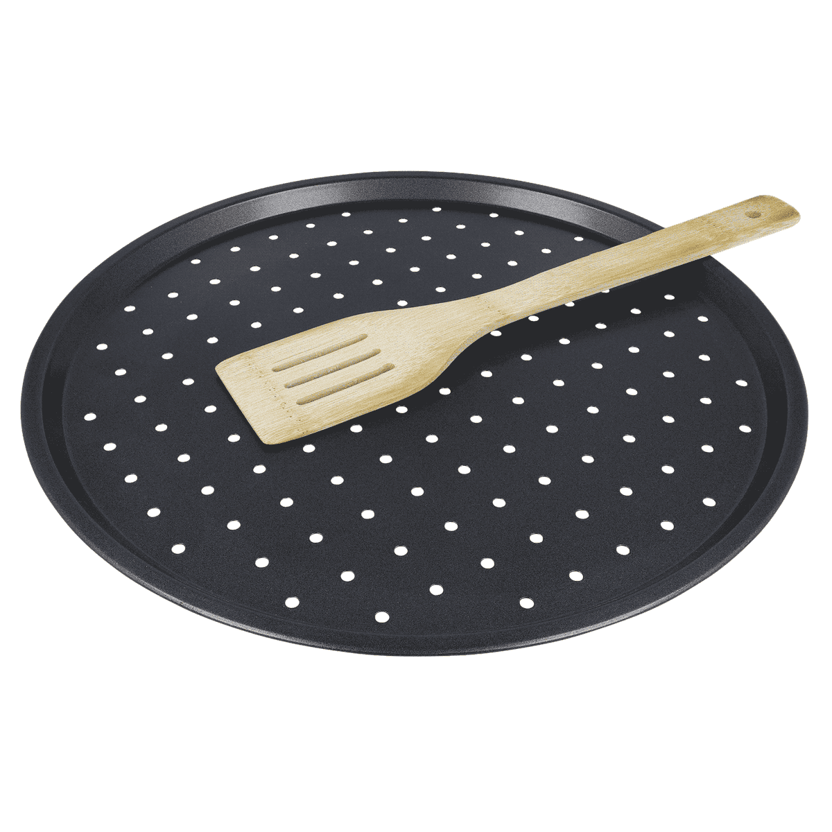 pizza-pan, steaming-perf, perforated, nonstick, spatula, Pfannenboden, Grillpfanne, Antihaftbeschichtung, Perforiert, Kochlöffel, Tiefkuchenform, Dampfeinsatz?, perforiert, Backblech, Spatel