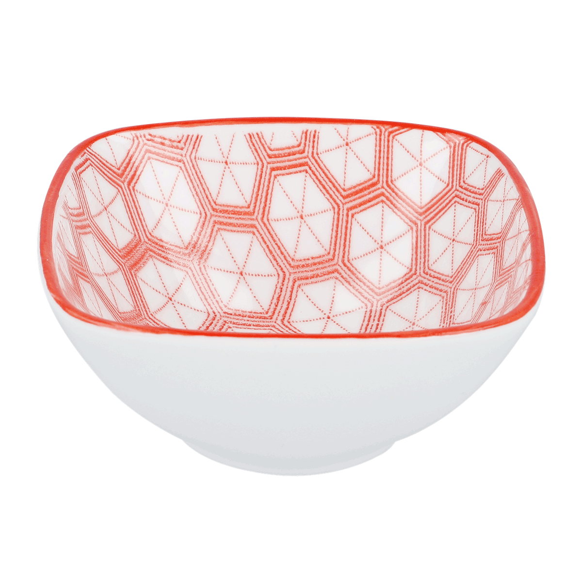 Schüssel, Keramikschüssel, rot interior, geometrisches Muster, Randrot, schüssel, porzellan, rot-muster, geometrisch, schüssel innenrot, Schüssel, Porzellan, Rot-weiß, geometrisch, Muster