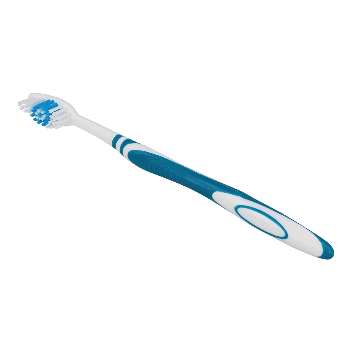 Zahnbürste, Manueller Bürstenkopf, Kunststoffgriff, Blau-Weiβ, Alltagszahnpflege, Zahnbürste, Manuelle Zahnbürste, Biologisch Plastik, Blaue Borste, Griff Muster, Zahnbürste, Schallzahnbürste, Bürstenkopf, Kunststoff, Zweifarbiges Design