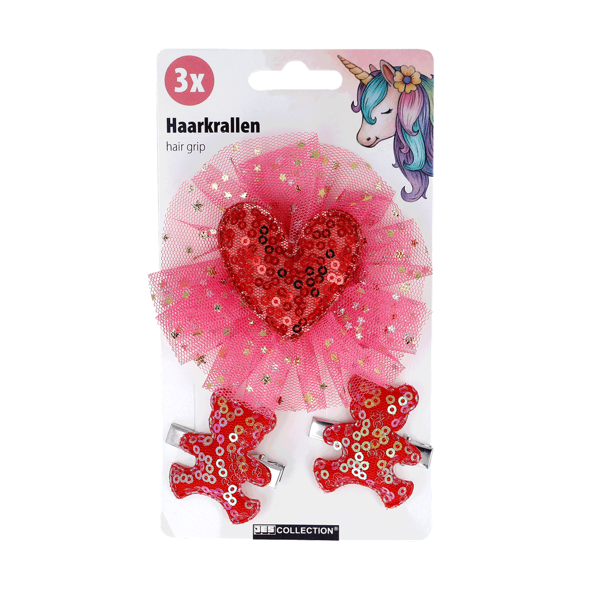 Haarspange, Haarelastik, Herz-Steinchen, Sequins, Haarclip-Set, haarspange, herzapplikation, pink_tolie, pailletten, clip, Haarkrallen, Verpackung, Herz-Design, Pailletten, Pink