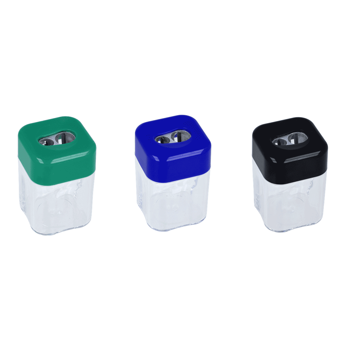 radierbar, Anspitzer?, three-pack, Plastik, bunte Deckel, stapler, pencil sharpener, colorful, plastic, sharpener tip, Stiftspender, Korrekturspender, Kleinstufiger Spender, Spitzer?