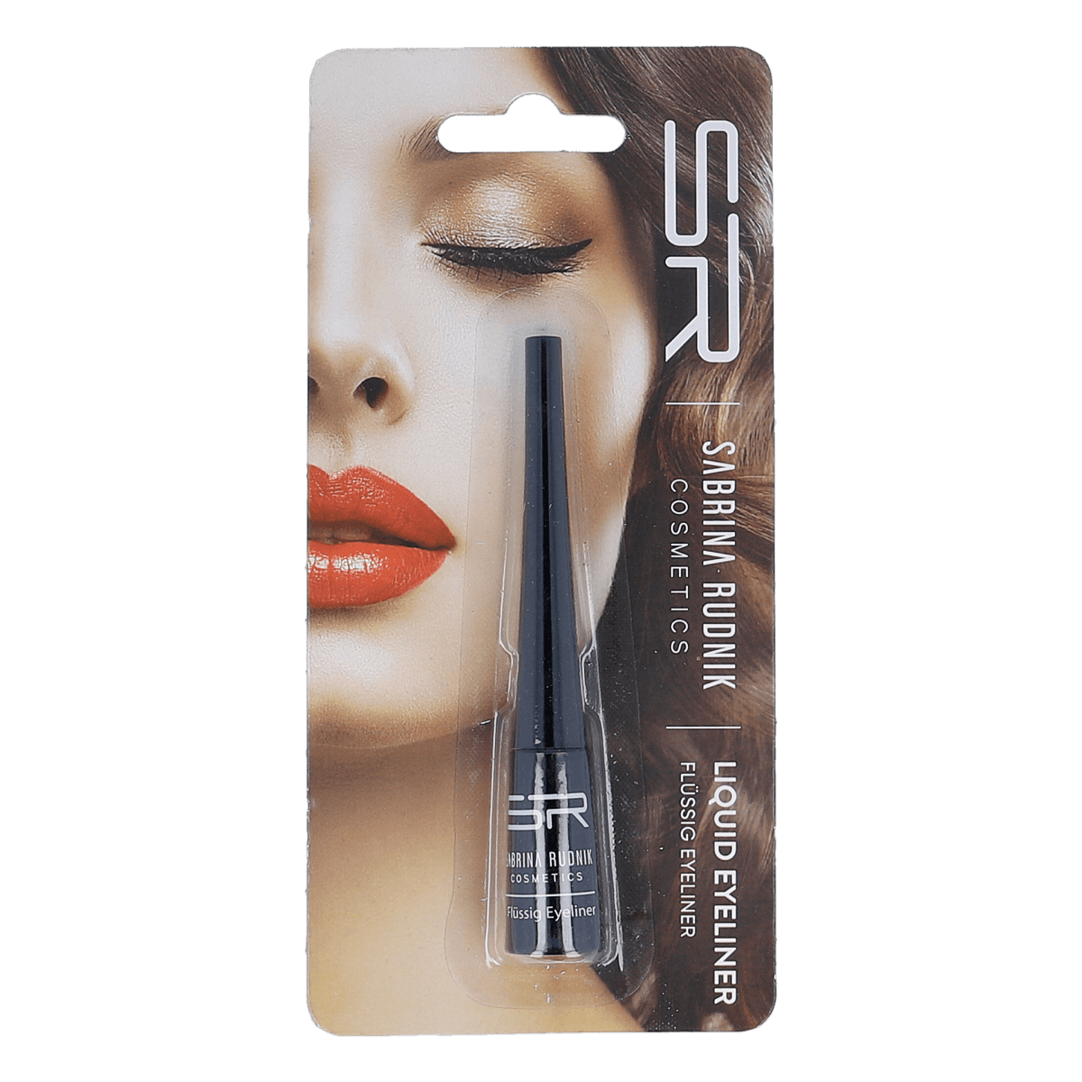 Liquid Eyeliner, Eyeliner pen, Schwarz, Flüssigeyeliner, Verpackungskarte,  Flüssiger Eyeliner, Augenliner,  Kosmetik, Pinselapplikator, Schwarz, Flüssiger Eyeliner, Eyeliner, Kunstkosmetik, Dunkler Lidstrich, Rudnik Kosmetik