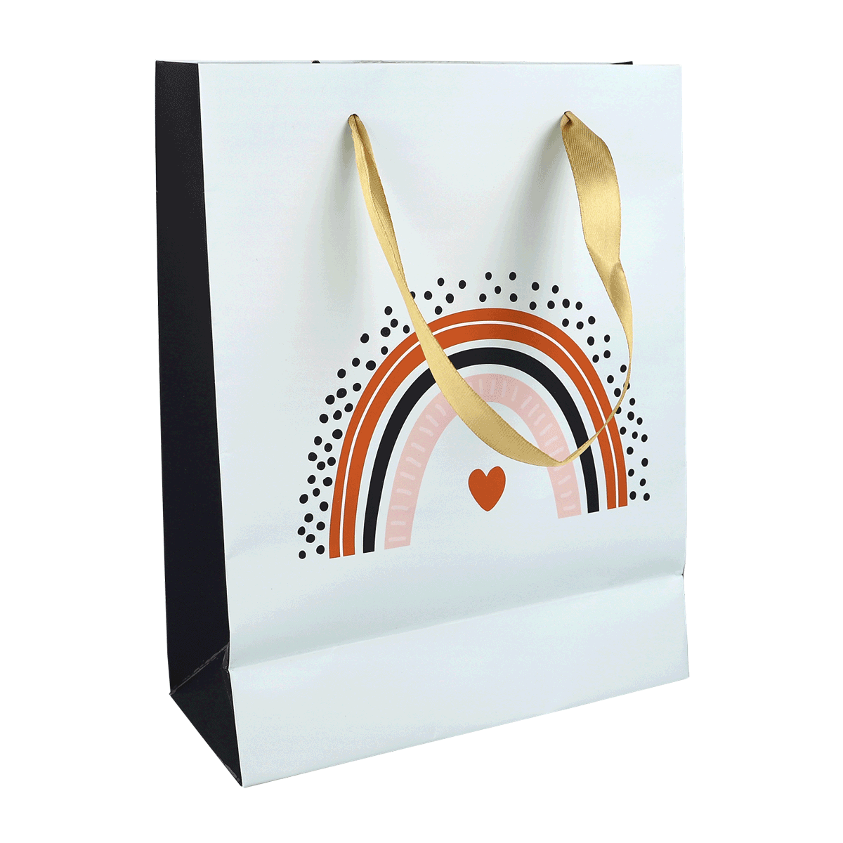 geschenkverpackung, geschenktüte, regenbogen-design, goldene-schlaufen, herz-motiv, Geschenktüte, Geschenkverpackung, Regenbogen, Herz, Raffungsband, Geschenktüte, Geschenkverpackung, Regenbogen-Design, Druck-Illustration, Schulterriemen-Glanzband