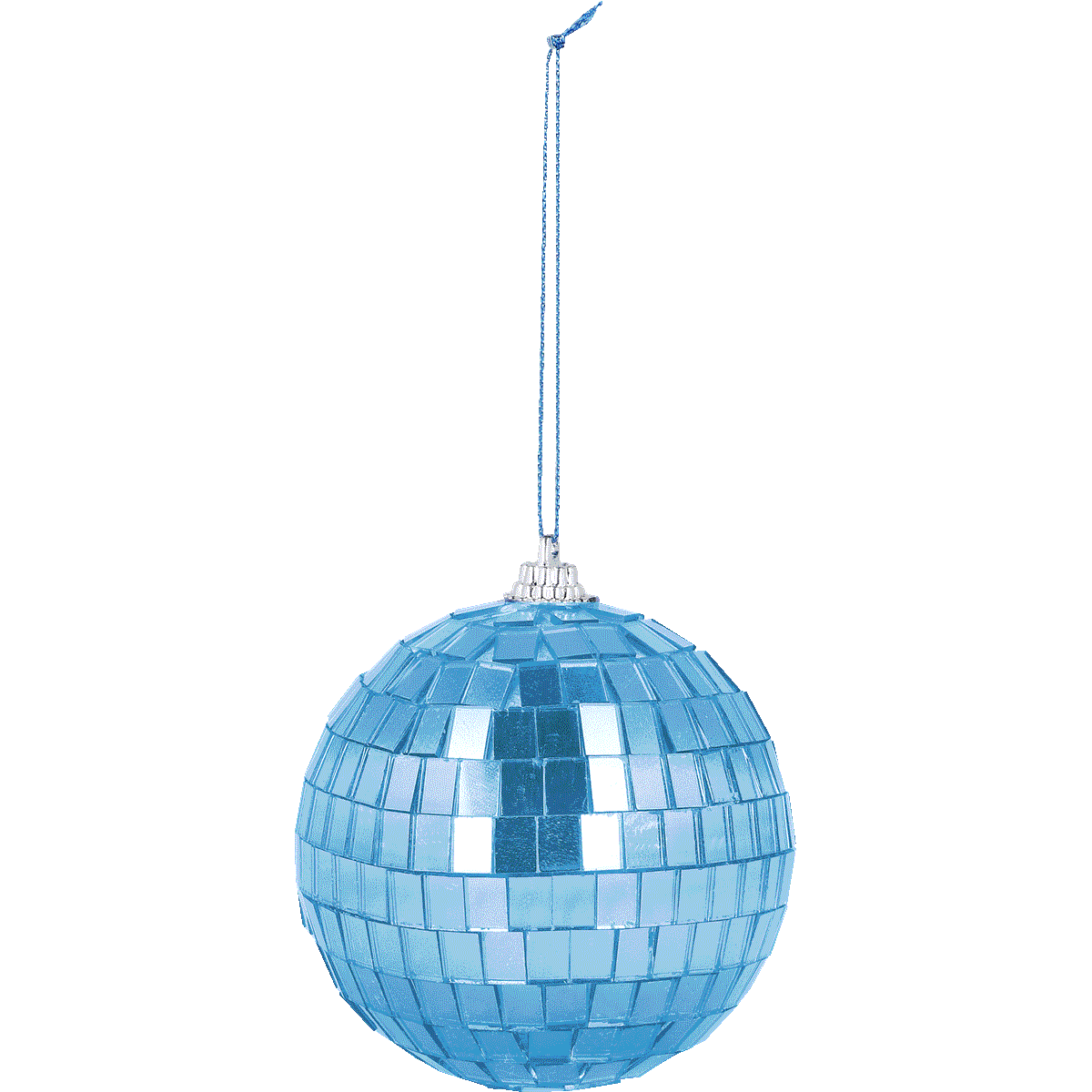 Discokugel, Spiegelfliesen, Kugelförmig, Blau, Aufhängeschnur