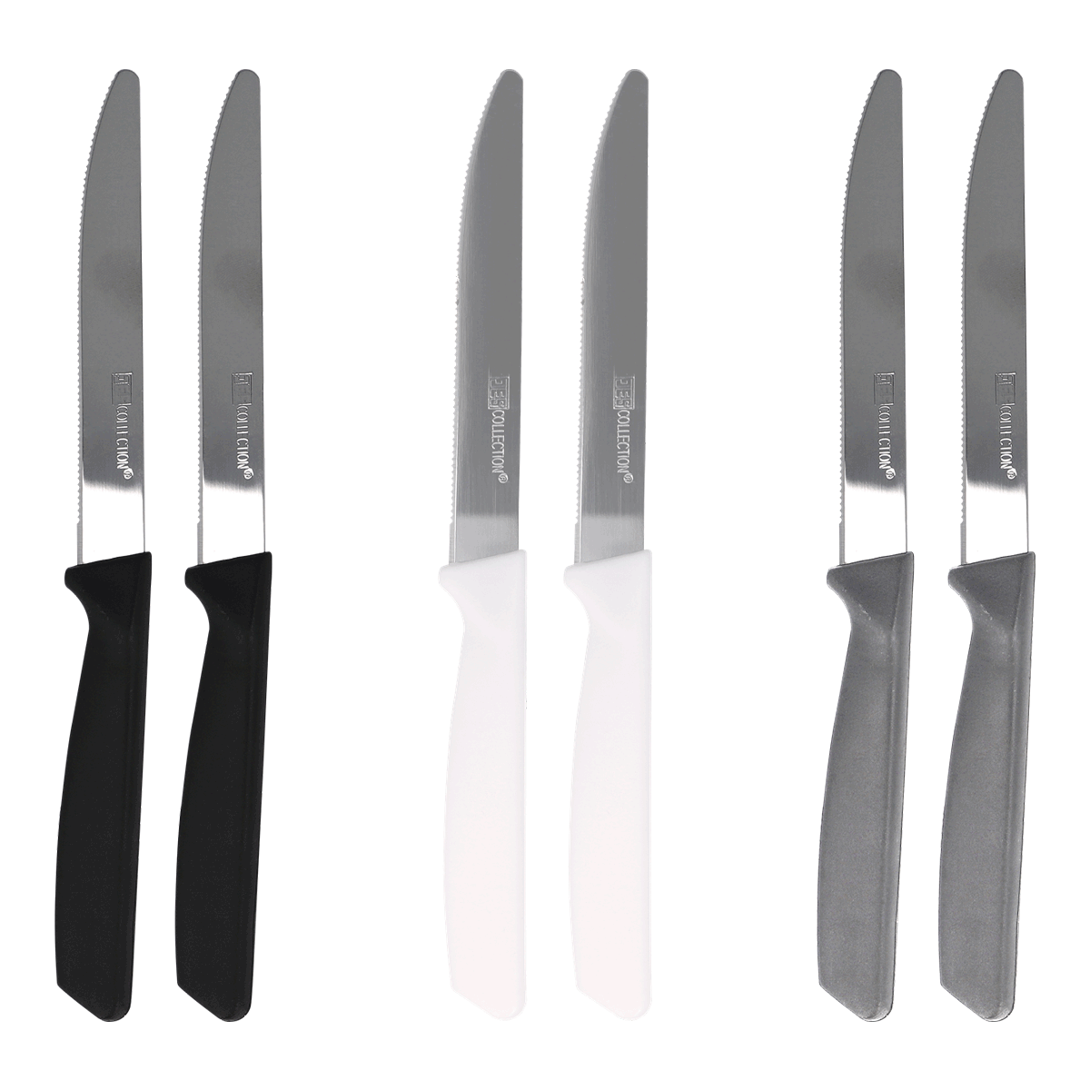 steakmesser, messer, messer-set, stahlklinge, griffmaterial, messer, küchenmesser, messer-sets, stahlklinge, griff-varianten, Küchenmesser, Messer, Schneidemesser, Schwarz/Schwarzes Griff, Set aus Messern
