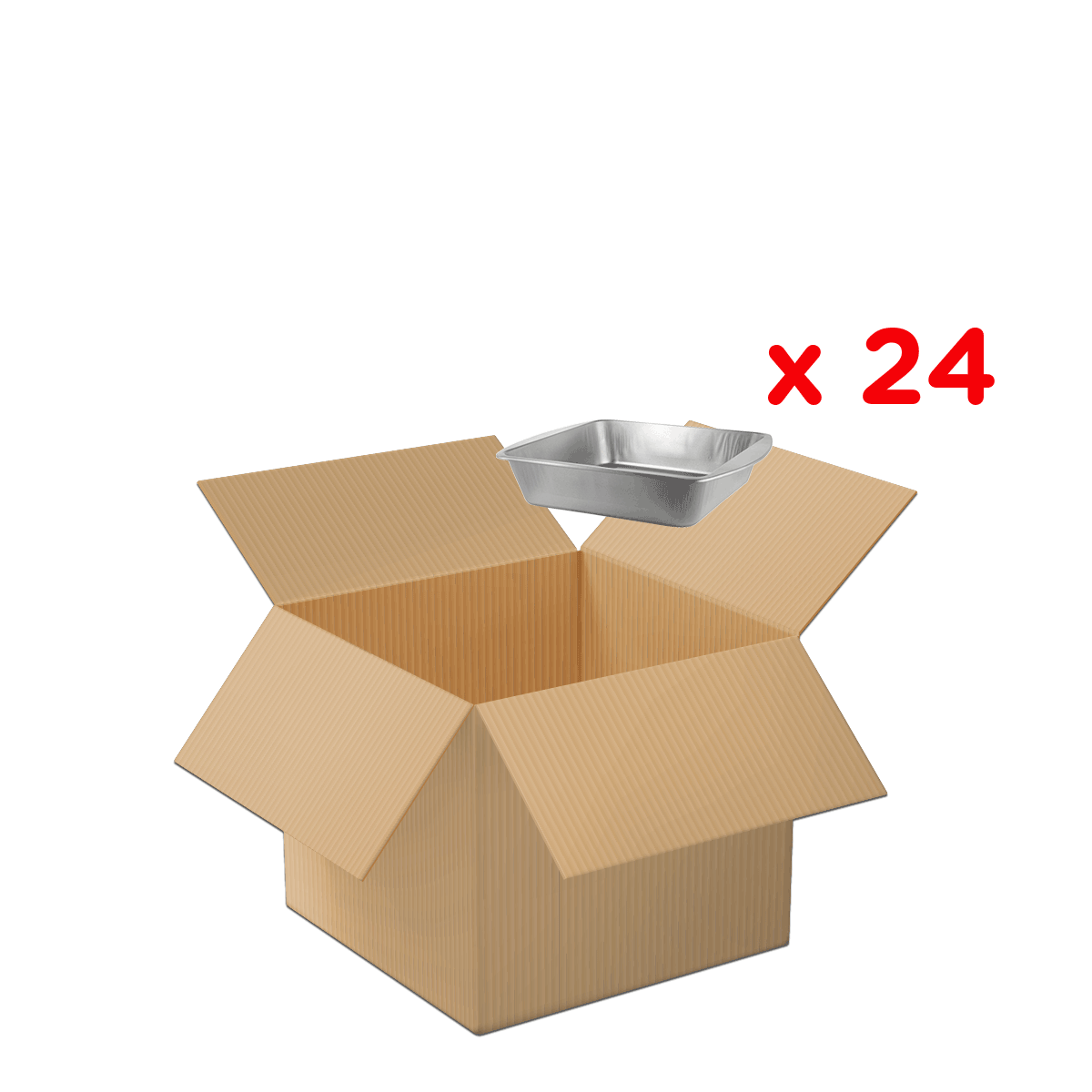 kartonbox, Schachtel, Pappkarton, Metall-Backblech, Packung x24, Kartonbox, Umzugskarton, Kartonverpackung, Stahlbehälter, Metallbehälter, Kartonschachtel, offene Schachtel, Verpackungskarton, Kuchenblech, Aluminium-Heftgläse