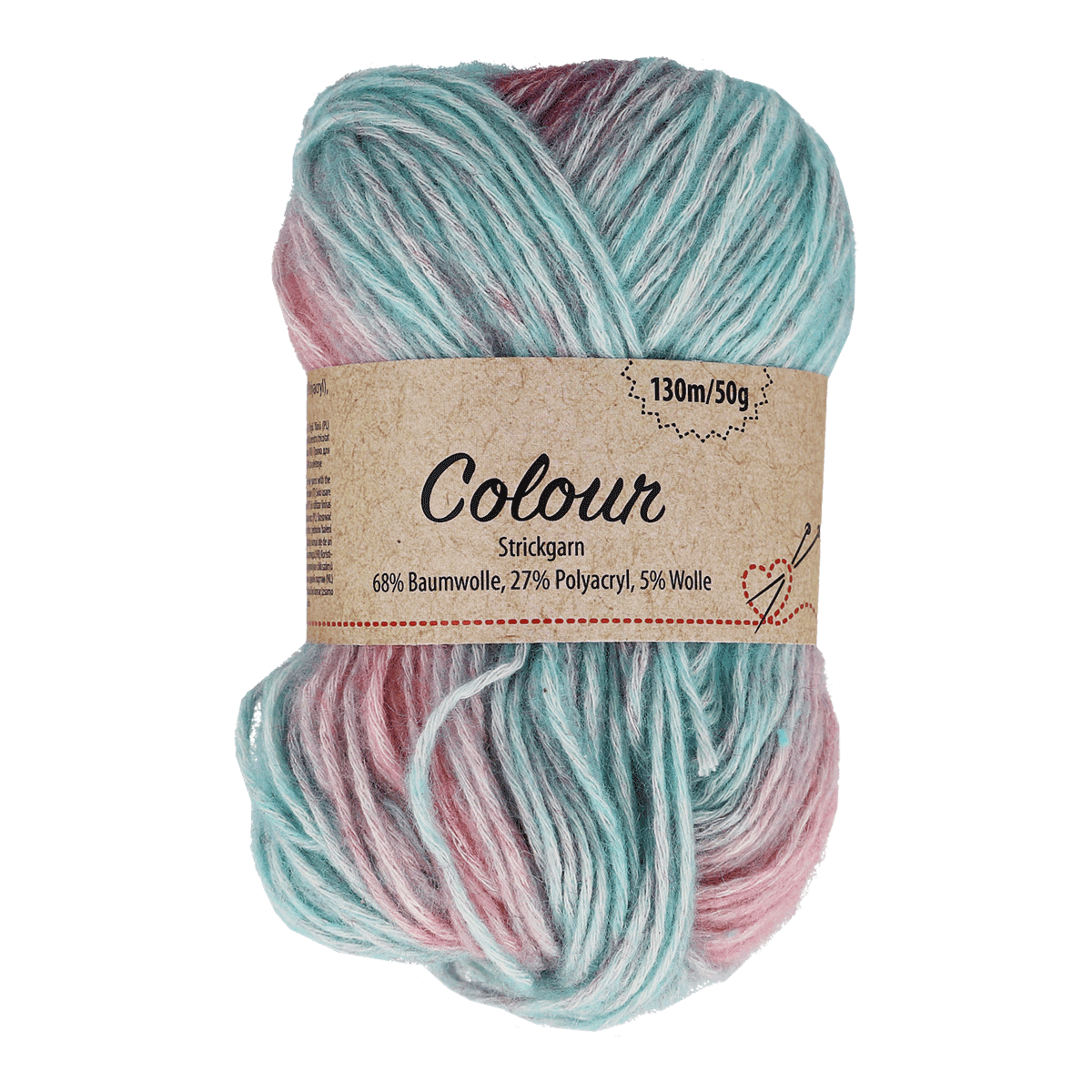 Wolle, Garn, Strickgarn, Mehrfarbig, Kunstfaseranteil, Strickgarn, Baumwollmischung, Mehrfarbig, Wollgarn, 130m/50g, Strickgarn, Baumwollmischung, Mehrfarbig, Wolle, Kunstfaseranteil