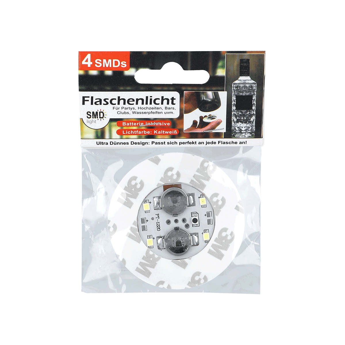 LED, Lampe, Befestigung, Streifen, Drahtlos, LED, SMD, Flachkontakt, Bauform, Batterieeinsatz, LED, Klebemodul, Flaschenlicht, SMD, Batterie-intern