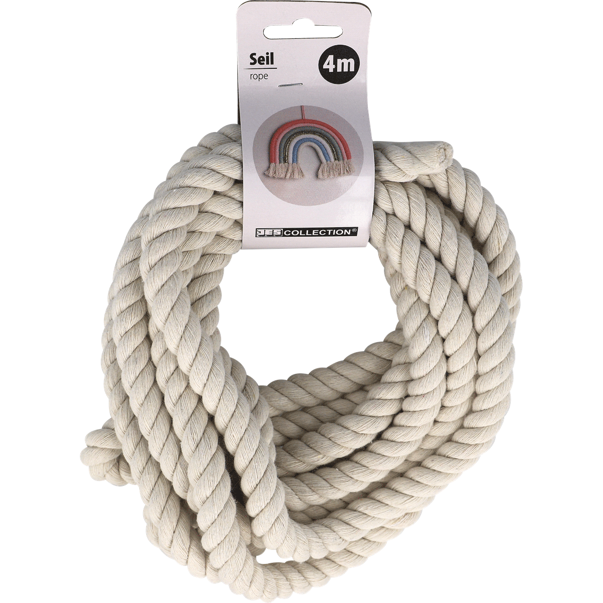 Seil, Seil-Dekoration, Gedreht, 4m, Beige, Seil, Rope, Baumwollseil, Kordel, Rundseil, Seil, Rope, Baumwolle, Natur, 4m