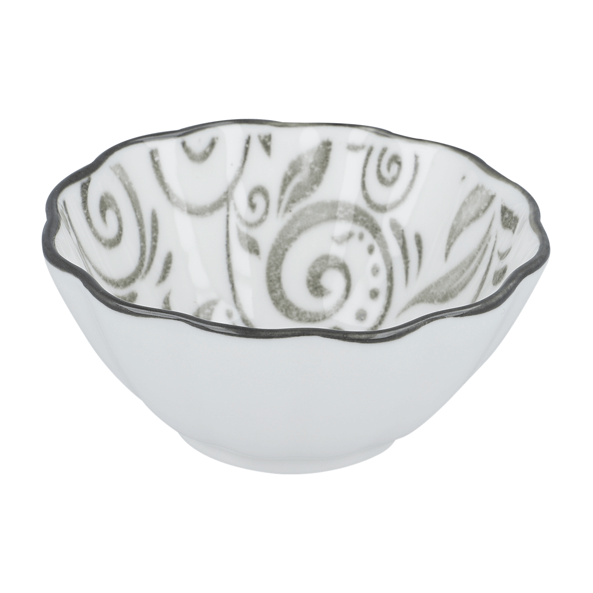 Schale, Porzellan, weiße Schale, grau gemustert, patisserie schüssel, Schüssel, Suppenteller, Porzellan, weißer Teller, Muster schwarz, Schüssel, Porzellan, Weiß,  Muster, hübsch