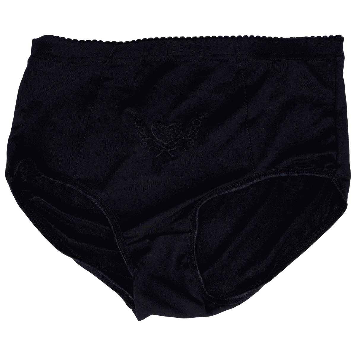 Unterwäsche, Bikini-Slip, Schwarz, Stickerei, Hohe Taille, Unterhose, Höschen, Damen, Schwarz, Herz-Stickerei, Unterwäsche, Höschen, Schwarz, Elastischer Bund, Stickerei Herz