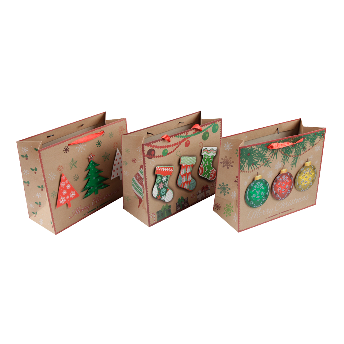 weihnachtsgeschenk-tüten, papiertragetasche, weihnachten, ornamente, stickereien