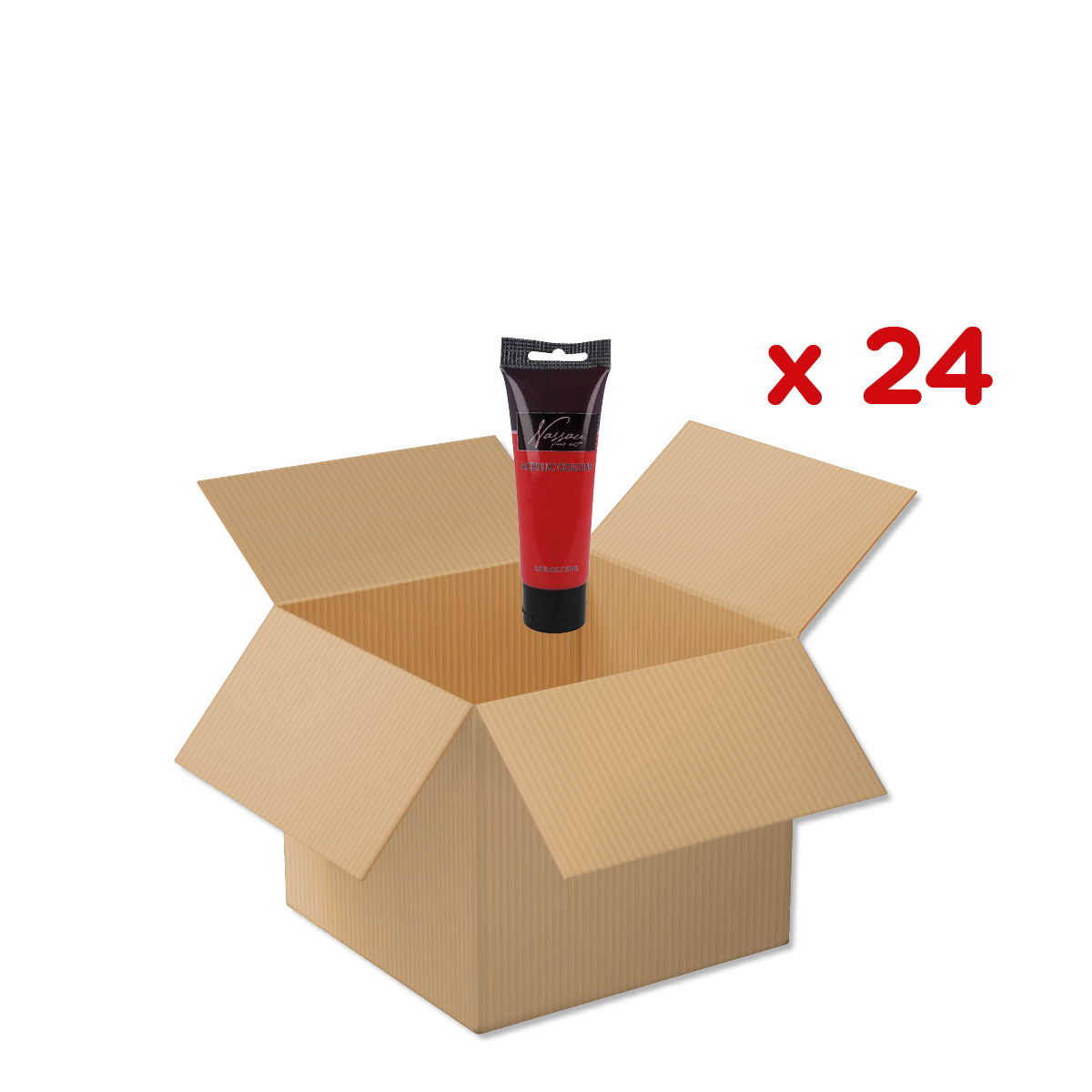 ACRYLIC, FARBE, ROTE, ROTE FARBENKÜGEL, KARTONBOX, Acrylfarbe, Farbtube, Rot, Kartonbox, Menge 24, Akryl Farbe, Rote Farbpaste, Farbtube, Farbset, Kartonbox 24