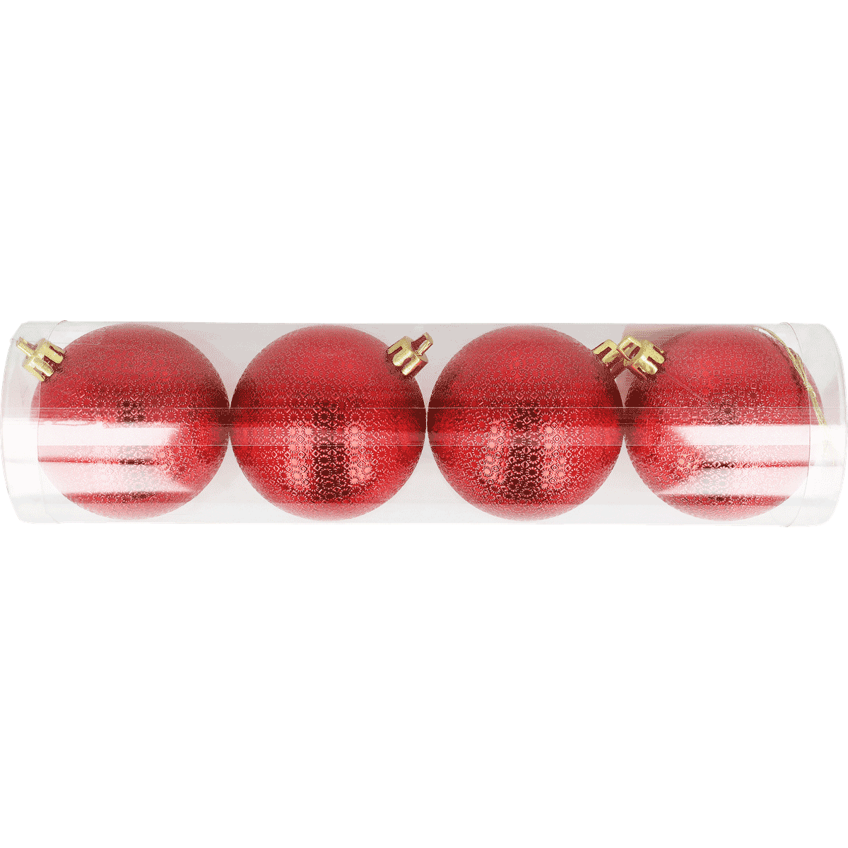 Christbaumkugeln, Weihnachtsornament, Rot, Glaskugeln, 4er-Set