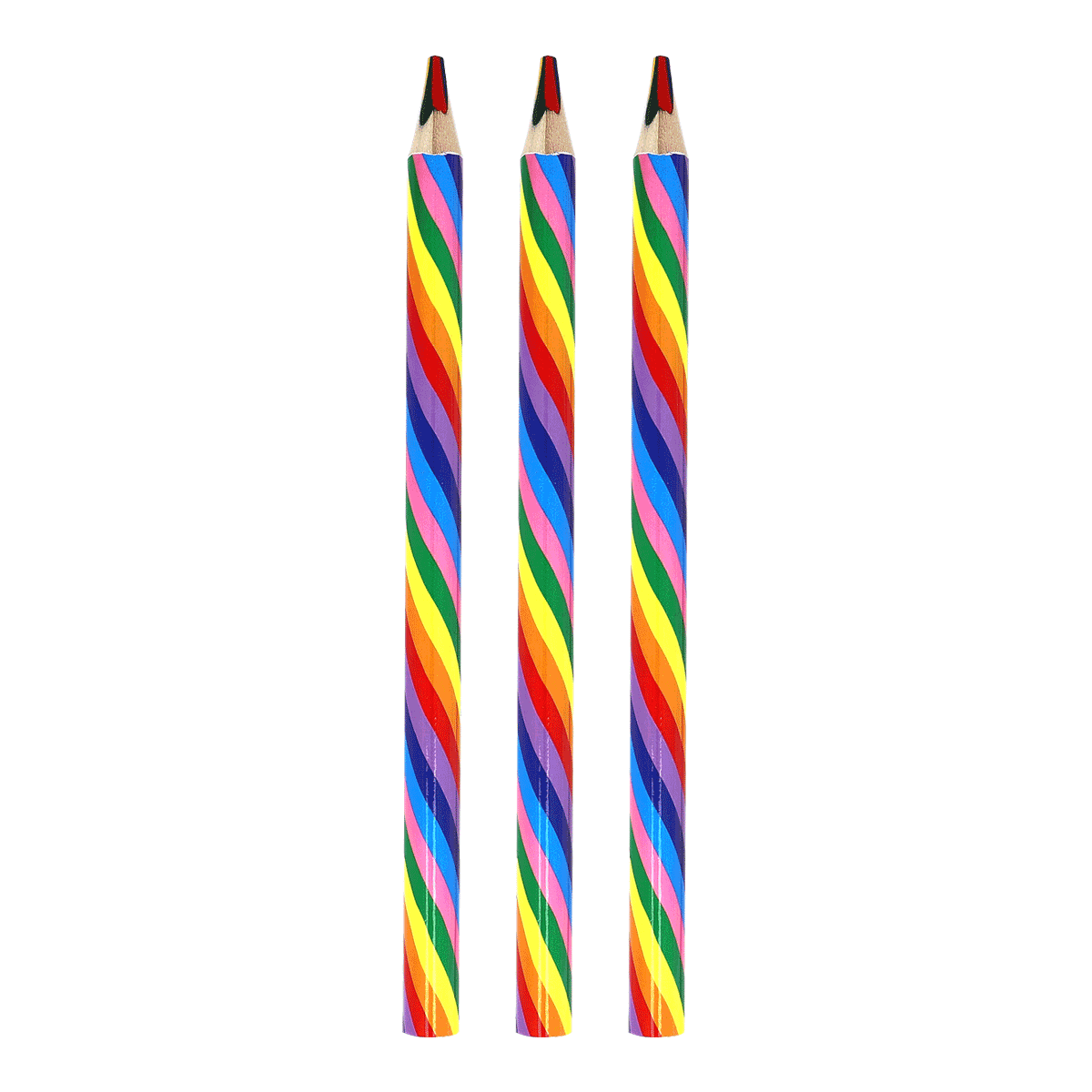 stabil, bunt, kerzen, spiral, jubel, buntstift, kerzen, spirale, mehrfarben, drei stäbe, bunte Kerzen, Stielkerze, Twister-Muster, Prismenfarben, 3 Zoll Kerzen