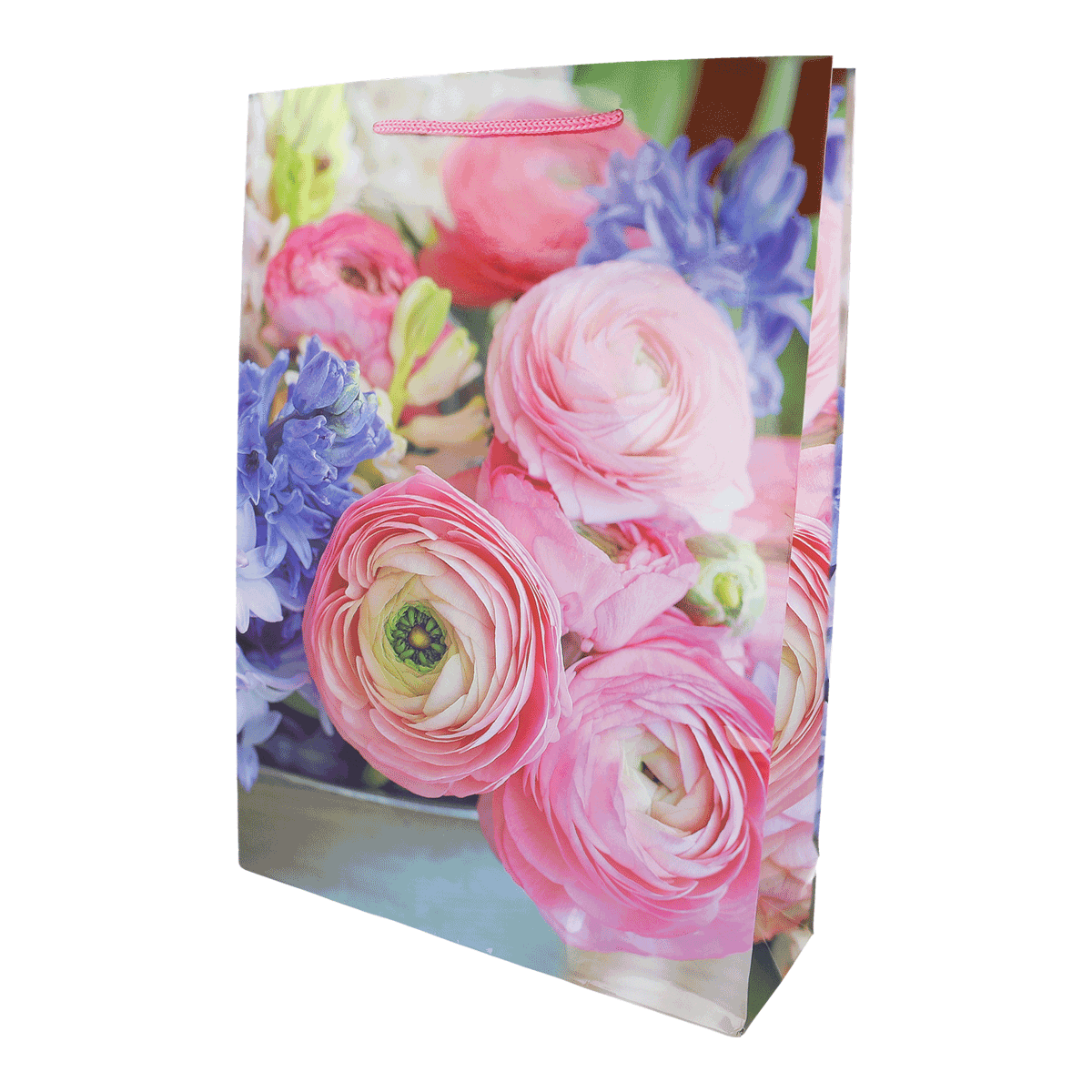 Blumenmotiv, Tasche, Tragetasche, Rosen, Pastellfarben, Blumenstrauß, Geschenk Tasche, Papier Tragetasche, Rosen, Korbblumen, Blumengeschenkbeutel, Geschenkverpackung, Floral Muster, Pink Blumen, Papiertragetasche