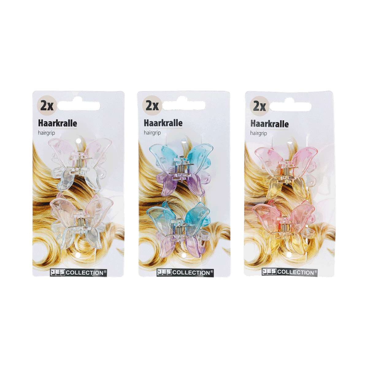 Haarkrallen, Haarclip, Hairgrip, Schmetterlingsklemme, 2x