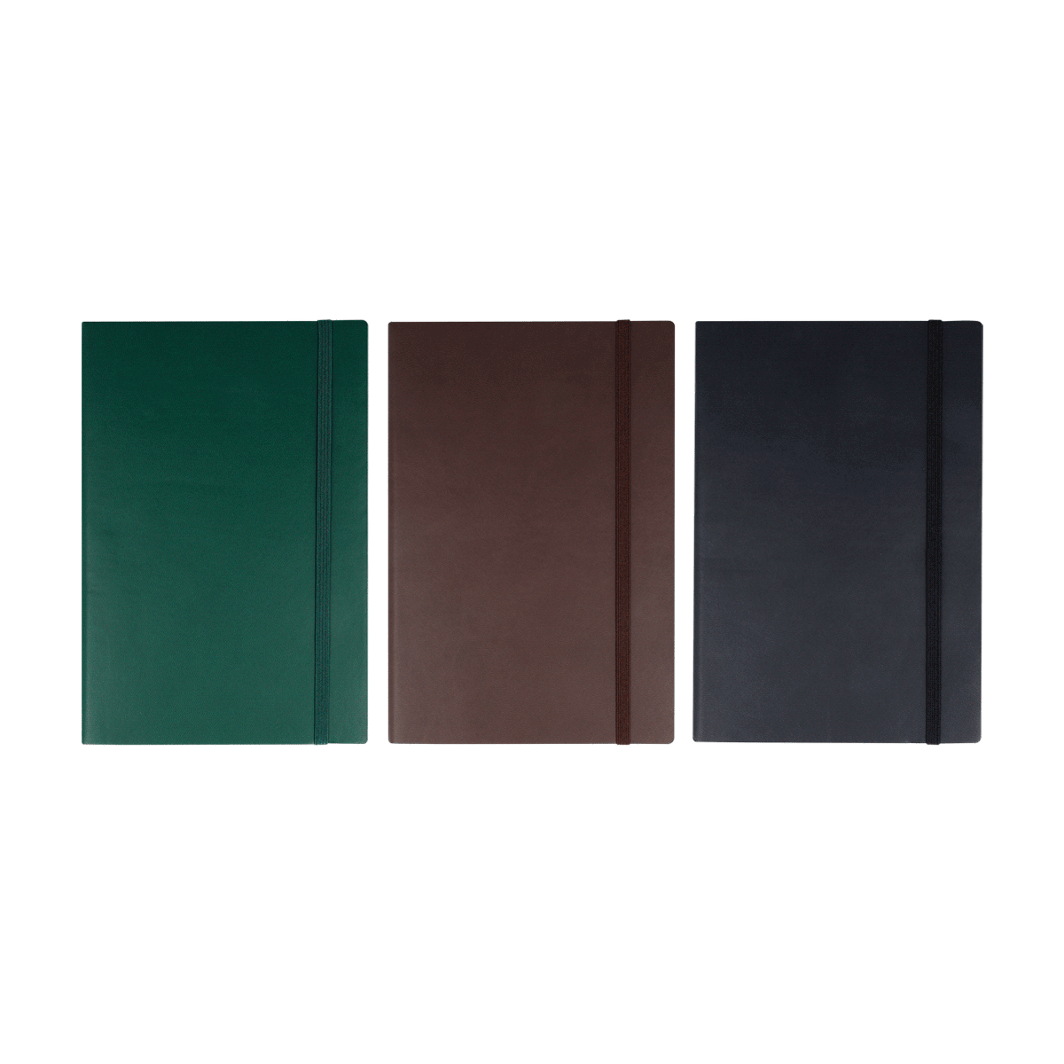 Notizbuch, Notebooks, Kunstleder, braun, grün, dunkelblau, Notizbuch, Leder, Grün, Braun, Dunkelblau, Notizbuch, Notizblock, Leder, Gurtband, Buchumschlag