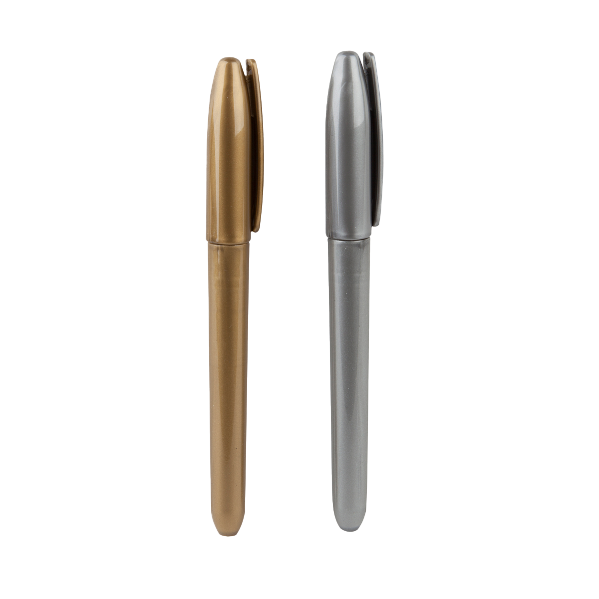 stift, ballpoint, metall, braun, silber