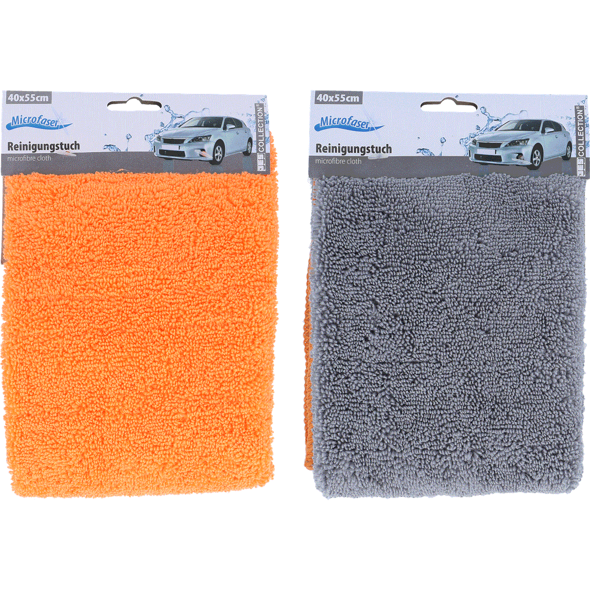 Mikrofaser, Reinigungstuch, Autopflege, Frottee, Microfiber Cloth, Mikrofaser-Tuch, Autopflege, Orange, Grau, Paar, Mikrofaser Tuch, Autopflege, Reinigungstuch, orange, grau