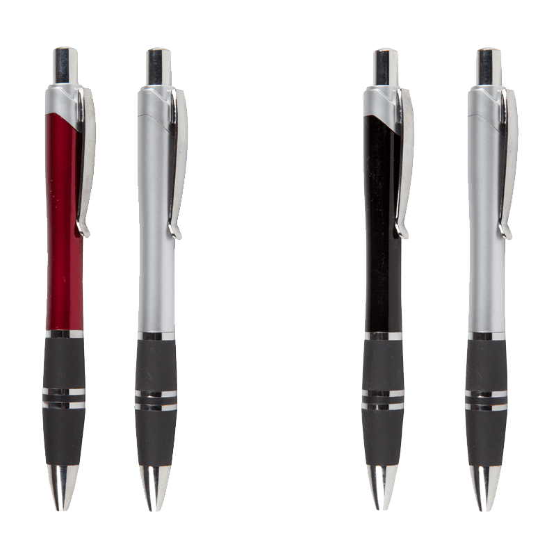 Kugelschreiber, Stahlkugel, Kappe, Clip, Spitze, Kugelschreiber, Stift, Kugelkopf, Gehäuse, Schwarz/Rot, Kugelschreiber, Stift, Kugelstopfen, Metall, Gummi-Griff