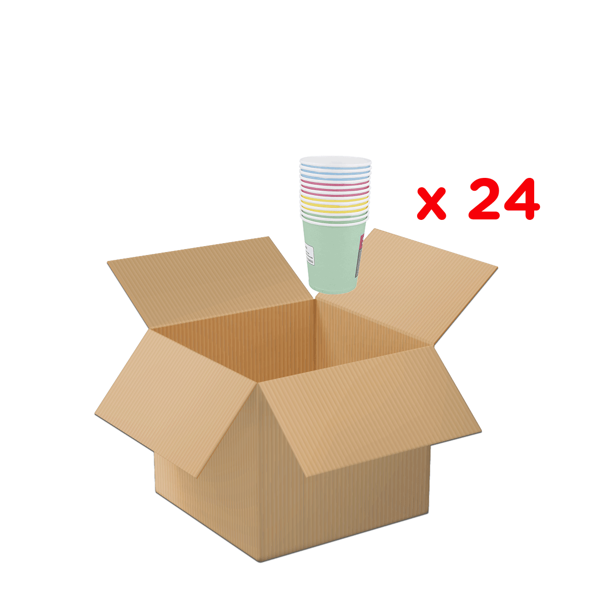 Umzugskarton, Kartonbox, Pappkarton, Aufbewahrung, 24 Stück, Kartonbox, Pappbecher, Becherset, Servierbedarf, Mengenangabe x24, Pappkarton, Umzugskarton, Kartonbox, Becher-Set, Mehrwegbecher
