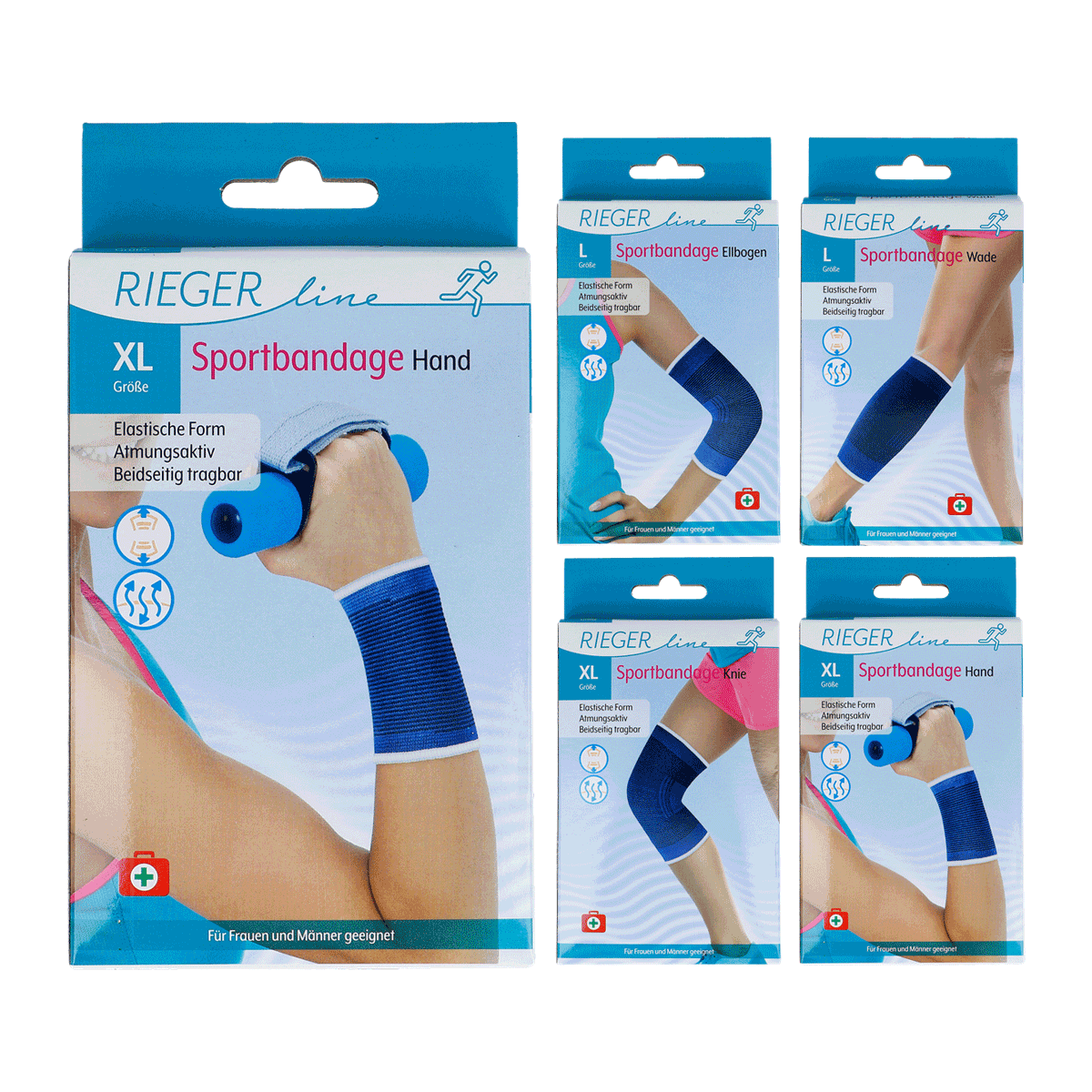 Sportbandage, Armbandage, Elastisch, XL Größe, Kompaktpackung, Sportbandage, Kniebandage, Ellbogenbandage, Stützbandage, Elastisch, Sportbandage, Hand, Elastische Form, Atmungsaktiv, XL