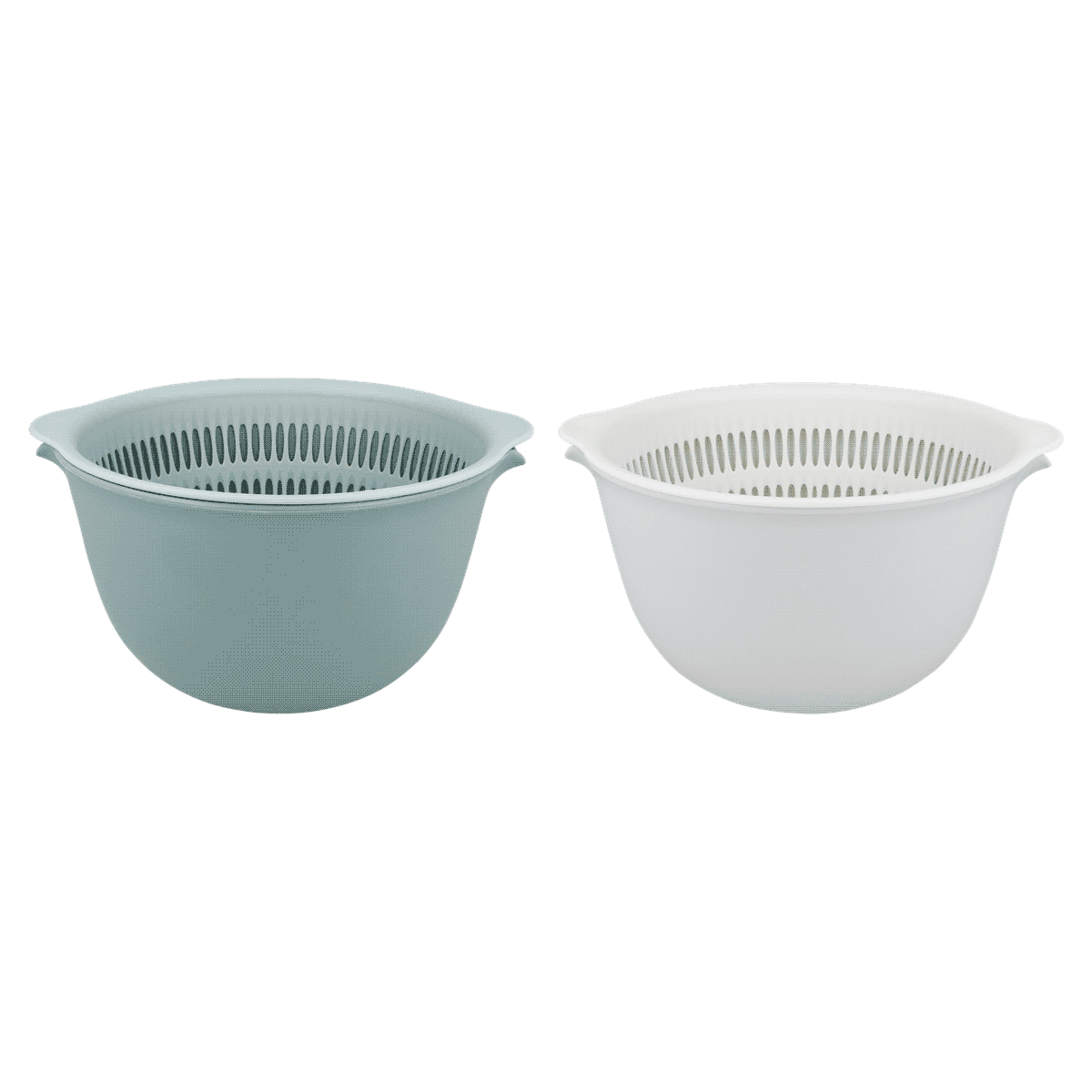 Colander, Sieve, Kitchen bowl, Round, Practical kitchen accessory, (colander), Abtropfkorb, Küchengerät, zweiteilig, Plastik, Siebe, Sieb, Küche, zwei Tonarten, Schüssel-Form