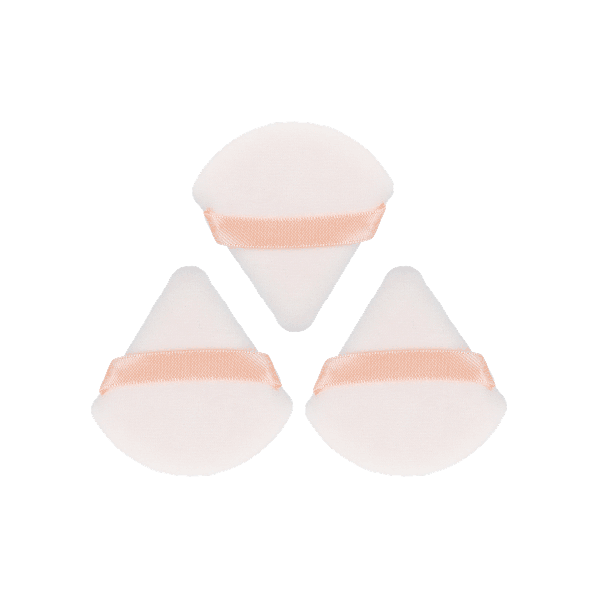 makeup-sponge,  blending-sponge,  triangle-sponge,  peach-strap,  cosmetic-pad, Make-up-Schwamm, Blassrosa, Dreieckige Form, Weiches Gewebe, Kosmetischer Applikator, Sitzkissen, Kissen, Pfirsich, Rosa Band, Portionierkissen
