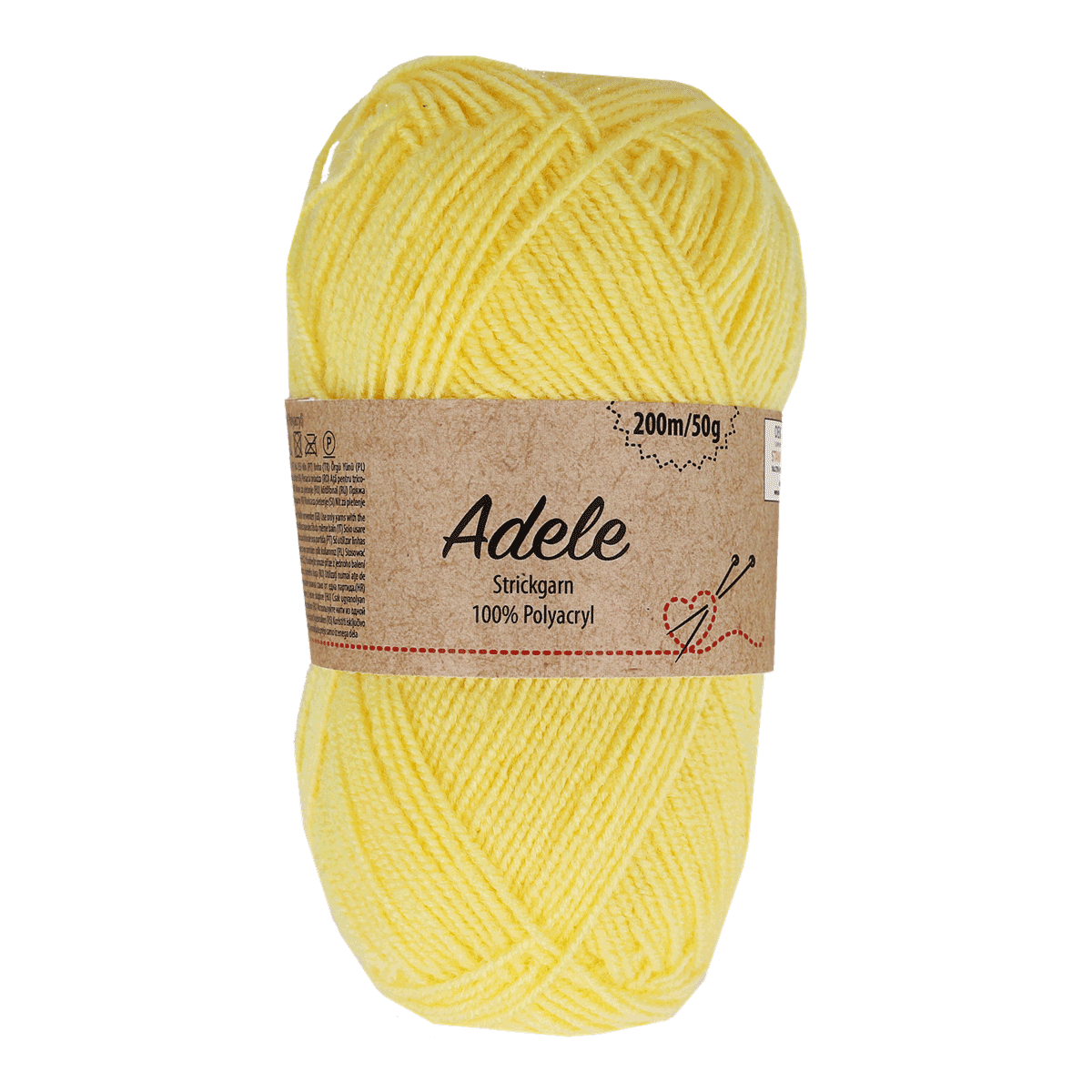 Garn, Strickgarn, Polyacryl, Garnfarbe, Yarn, Strickgarn, 100% Polyacryl, Gelb, Kaschiertes/Label, 200m/50g, Strickgarn, 100% Polyester, Gelb, 200m, Kaufband