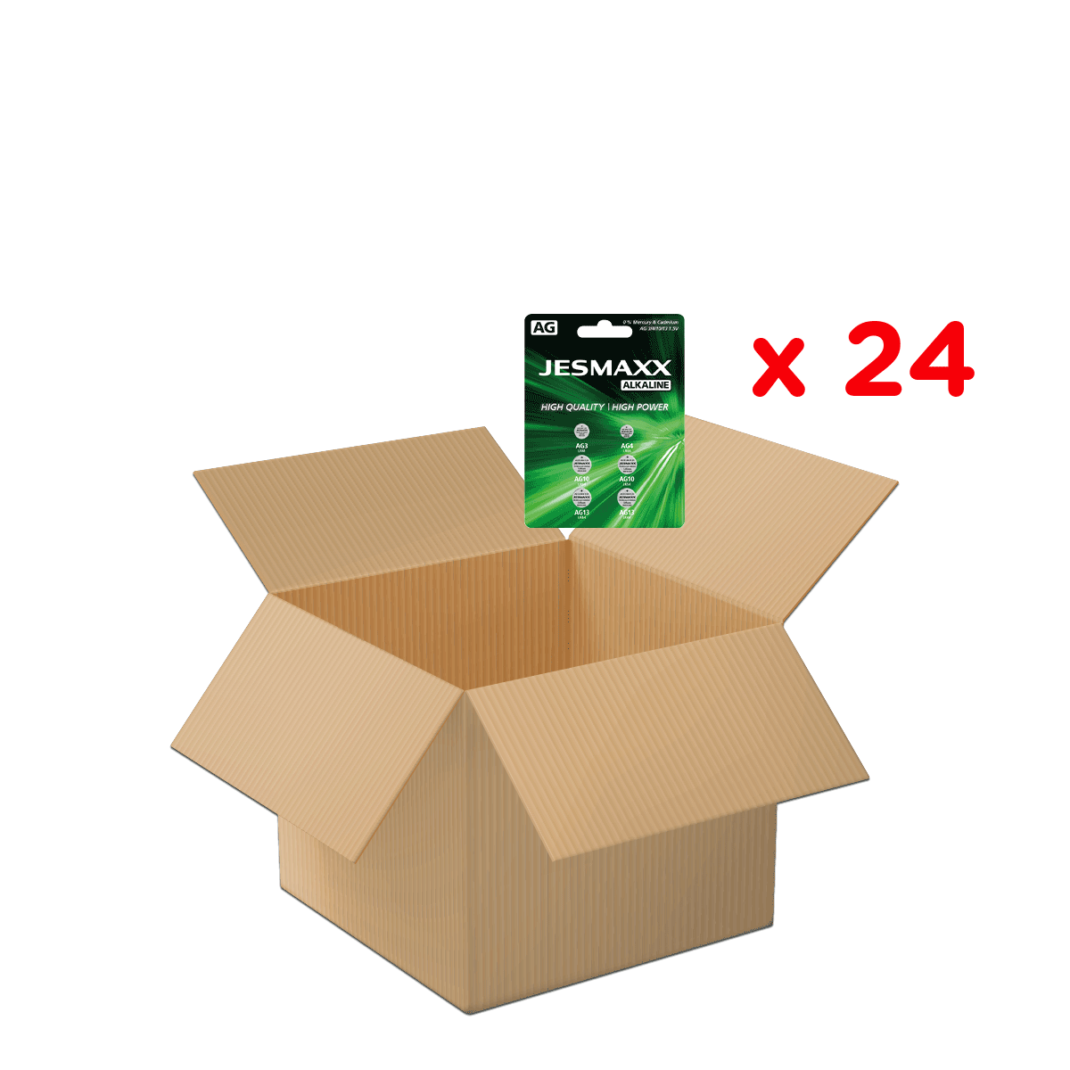 karton- box, offene box, Verpackungsbox, braune box, Versandverpackung, Batterie, Jesmaxx, Alkaline, Kohlebox, 24er Pack, kartonbox, geöffnet, verpackungskarton, braunes wellmaterial, kartonverpackung