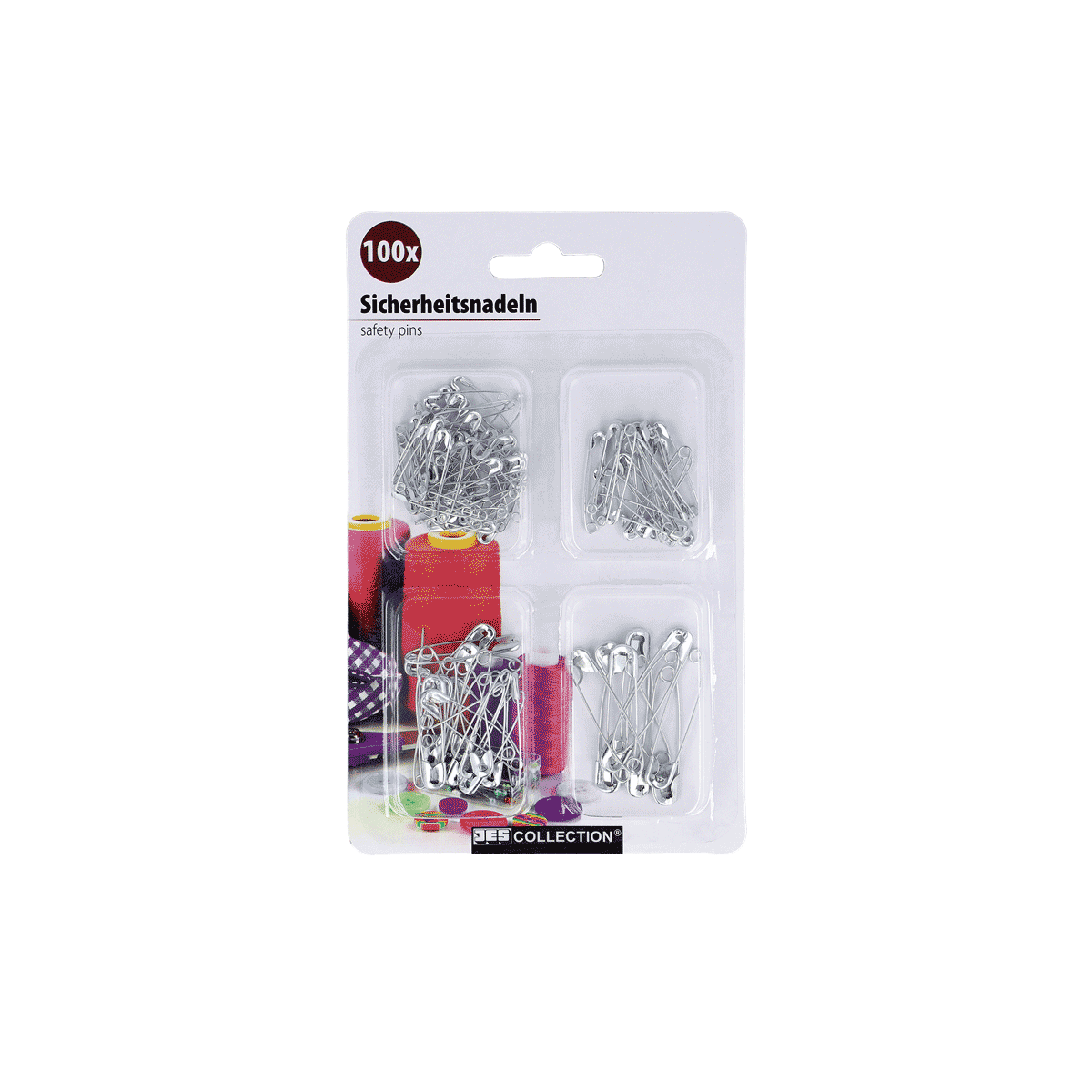 Sicherheitsnadeln, Nadeln, Safety pins, Stahlpins, Spulenrahmen, Sicherheitsnadeln, Metallnadeln, Nadelset, Nadeln, Mehrfachpack, Sicherheitsnadeln, Nadeln, Metall, Satz verpackt, 100 Stk