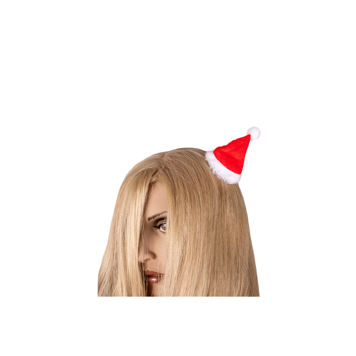 Santa-Hut,  Weihnachten,  Kopfzier,  halbes Gesicht,  blondes Haar