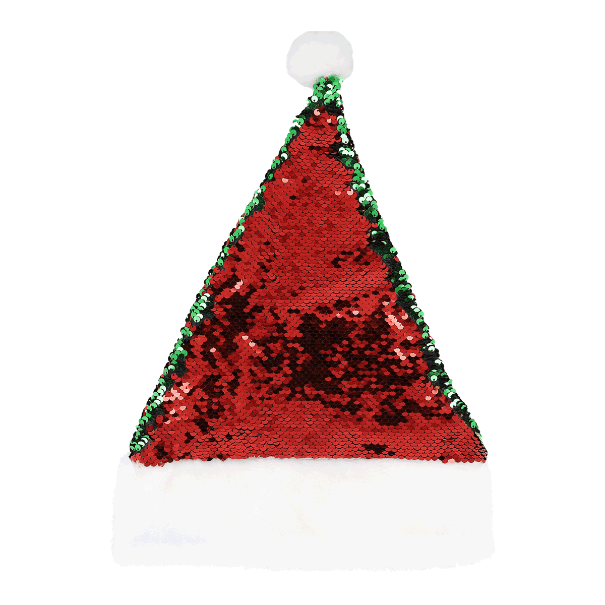 Santa-Mütze, Pailletten-Mütze, Rote Mütze, Feiertags-Accessoire, Weihnachtsmütze