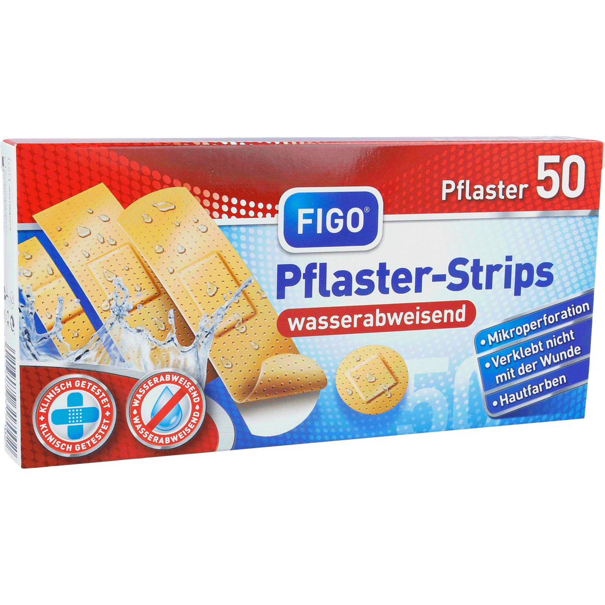 Pflaster-Strips, Wasserabweisend, Mikroperforation, Verklebt nicht, Hautfarben, Pflaster-Streifs, Wasserabweisend, Mikroperforation, Hautfarben, Klinisch getestet, Pflaster-Strips, Wasserabweisend, Mikroperforation, Verklebt nicht der Wunde, Hautfarben