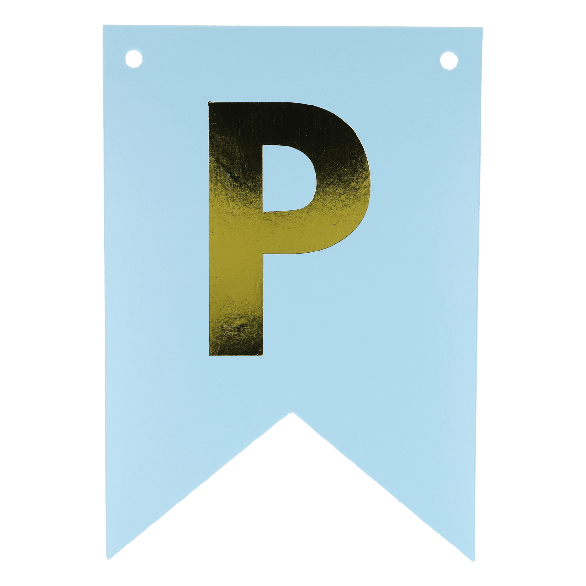 Flagge, Banner, Plakat, Buchstabe P, Blau, Flagge, Banner, Buchstabe P,  pennant, Dekorbanner, Flagge, Banner, Buchstabe P, Goldfolie, Aufhängeschild