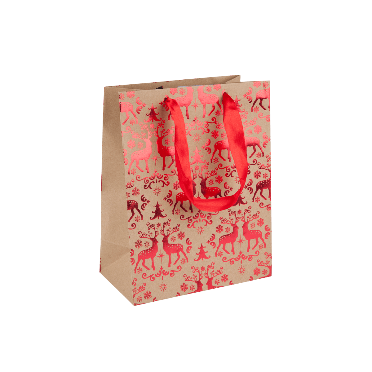 Geschenkverpackung, Geschenkbeutel, Weihnachtsdesign, Rotes Muster, Tragegriffe