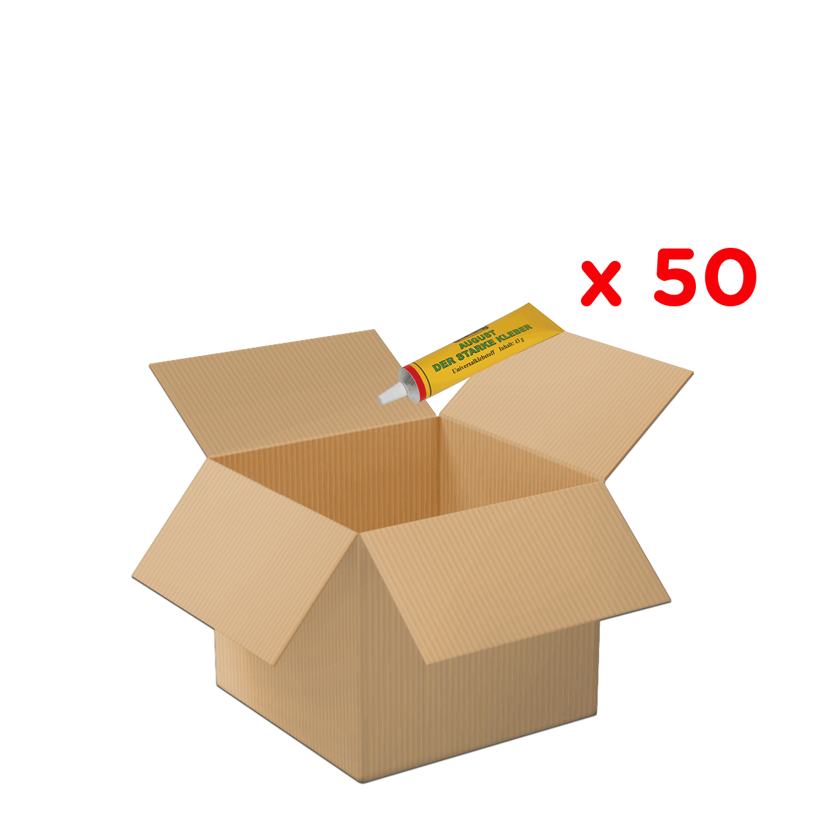 kartonbox, offene schachtel, kartonverpackung, kleber tube, packung zubehör, kartonbox, offenes karton, verpackung, kleber, x50, Kartonschachtel, Wellpappe, Offen, Kleber, Kasten