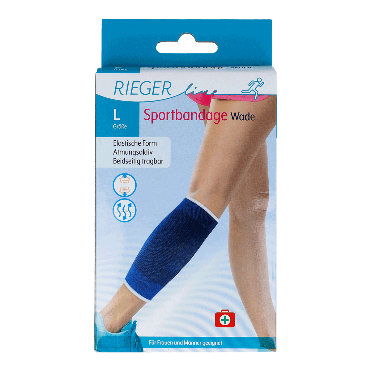 Sportbandage, Wade, Elliptische Form, Elastische Bandage, Beidseitig tragbar, Sportbandage, Lange Bandage, Stützverband, Elastische Form, Beidseitig tragbar, Sportbandage, Wade, Elastisch, Beidseitig, Größe L