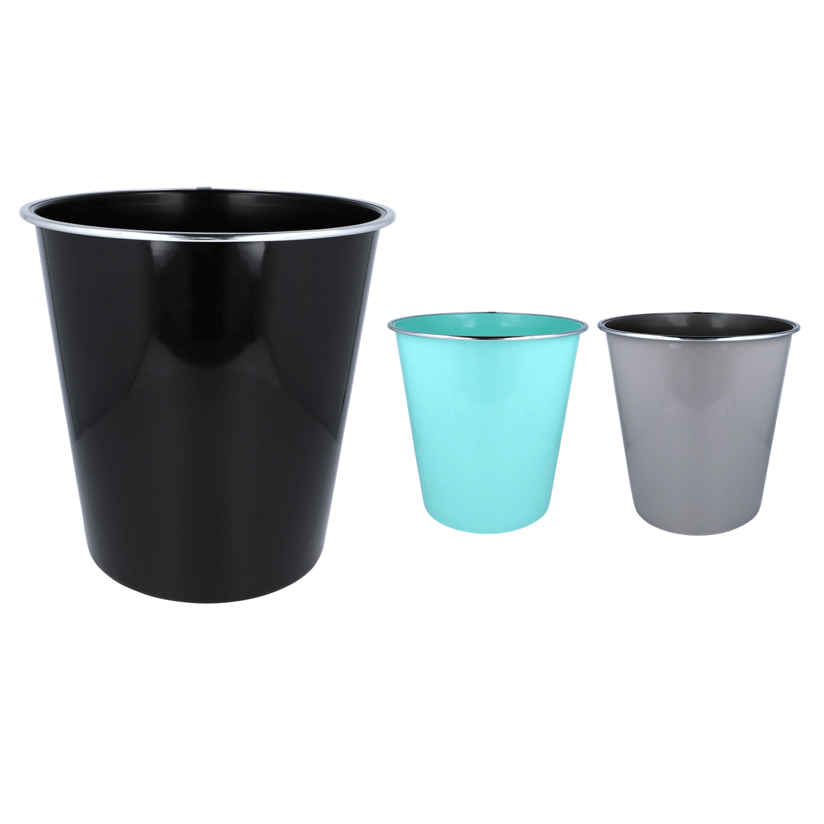 Becher, Becher-Set, Kunststoffbecher, farbenfroh, Trinkgefäße,  Mülltonnen, Eimer, Kunststoff, Becher, drei Stück, Eimer, Trinkbehälter, keine Marke, Mehrfarbig, Plastik