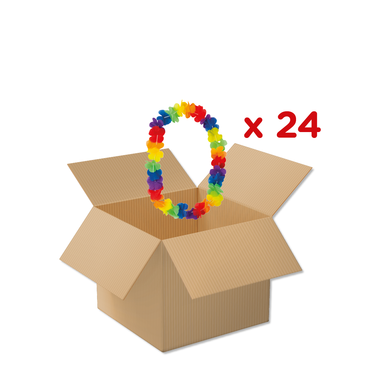 Hula-Reifen, Hawaii-Gaet, Kartonbox, Geschenk, Party-Zubehör, Kartonbox, offene Box, Hula-Hoop, Blumen-Haargurt, buntes Lei, Hula-Hoop, Blumen-Girlande, Karton-Box, Geschenkset, bunt