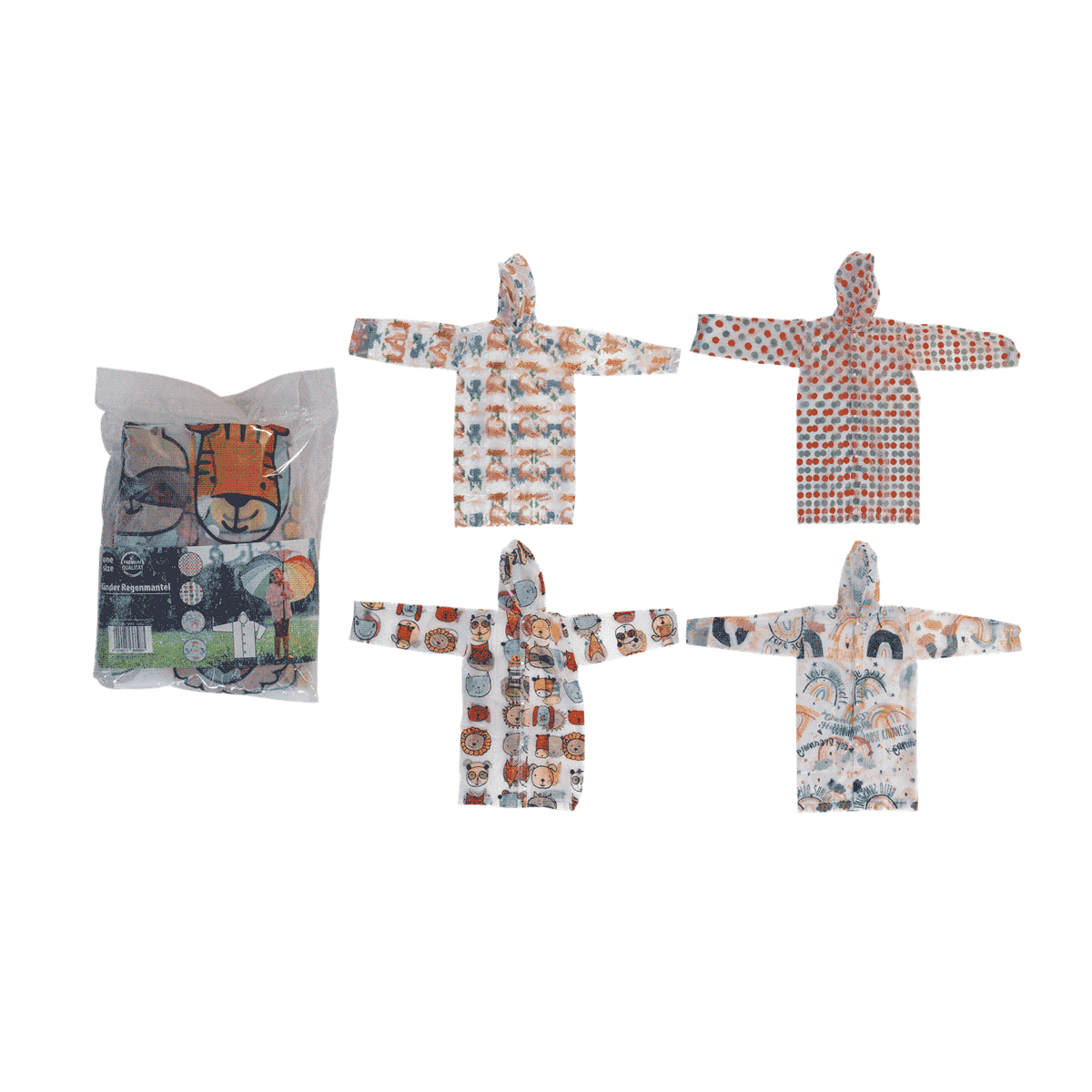 Kleidung, Kinder, Kapuzenpullover, Lätzchen, Kuschelpuppe, Baby-Handschuhe, Kinder-Ohren?, Animalprint, Bedruckter Stoff, Satz aus fünf, Kinder-Hase, Kapuzen-Longsleeve, Kapuzen-Sweatshirt, Tiermuster, Kleider-Toto