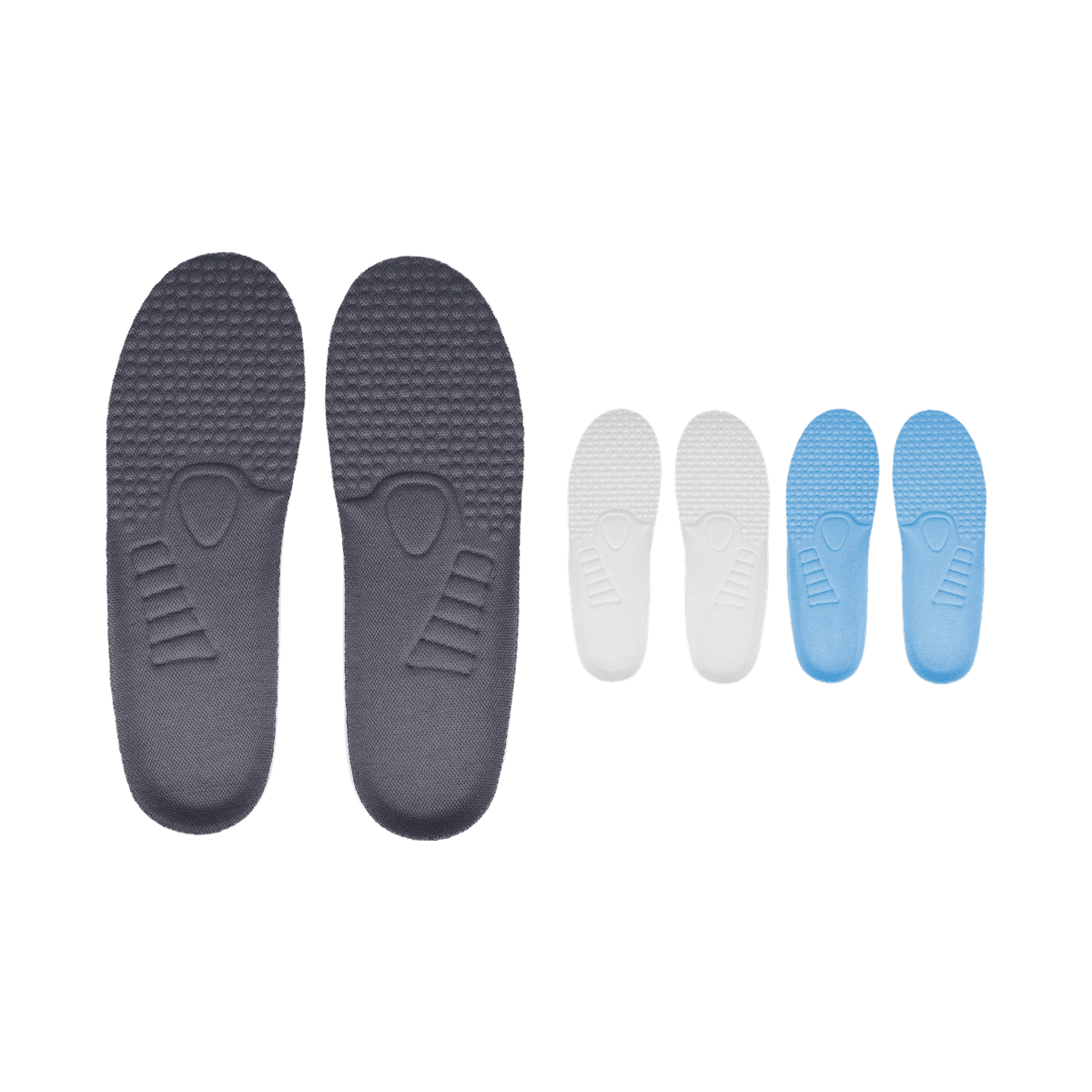 hausschuhe, inlay, sedentary, schuheinlage, fersenpolster, schuheinlagen, insole, fersenpolster, grip, dämpfung, Schuhsohlen, Sohlenpaar, Kunststoffsohlen, Gehkomfort, Weiß/blau