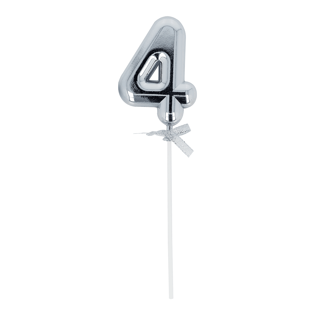 Zahl, Lampe, Kerze, Zierde, Dekostandard, Zahl, Zahlballon, Luftballon, Tortendeko, Silber, zahl4, zugeschnitten, kerzenstab, weihnachtsdeko, glitzer