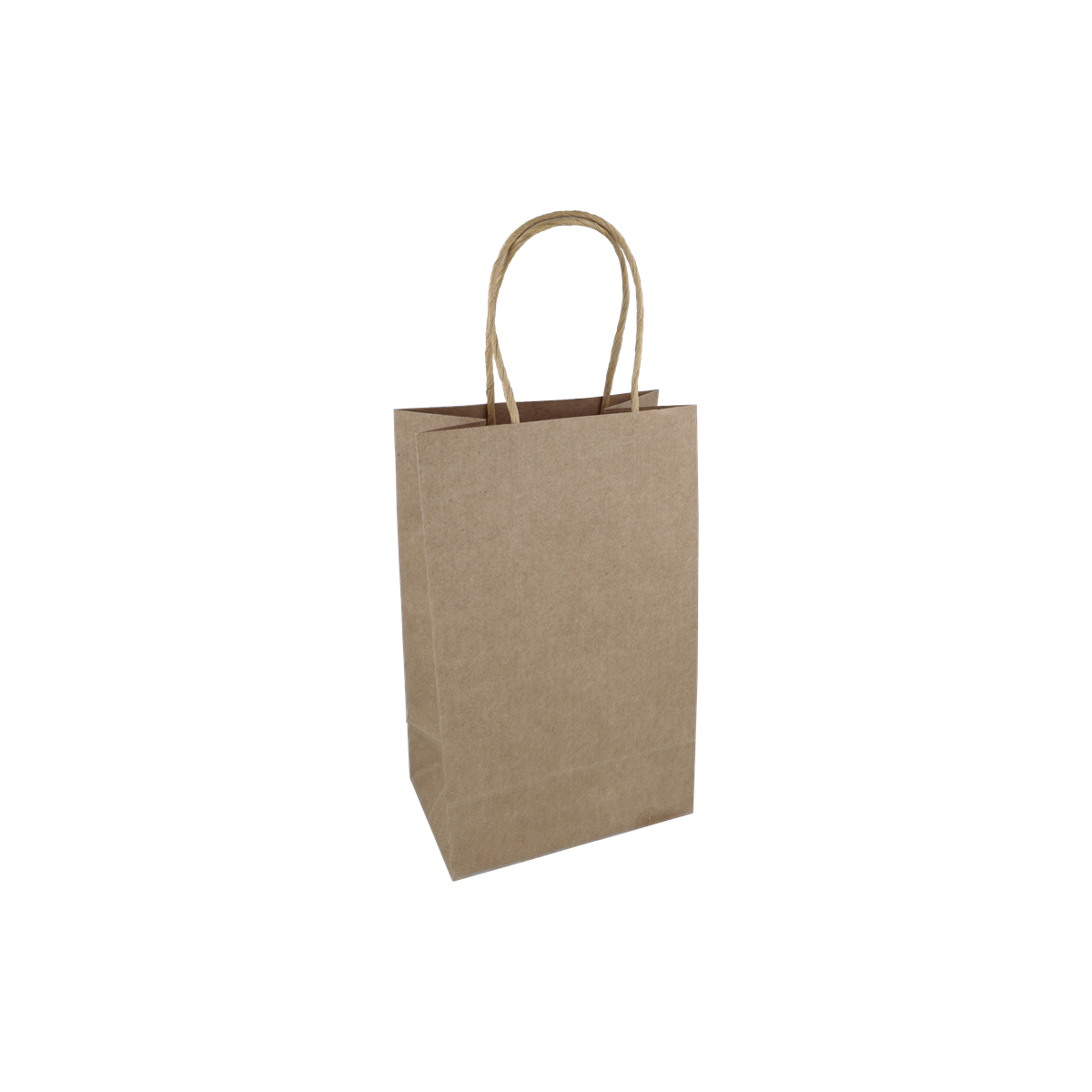 Papiertüte, Kraftpapier, Braun, Papierkordelgriffe, Unbedruckt