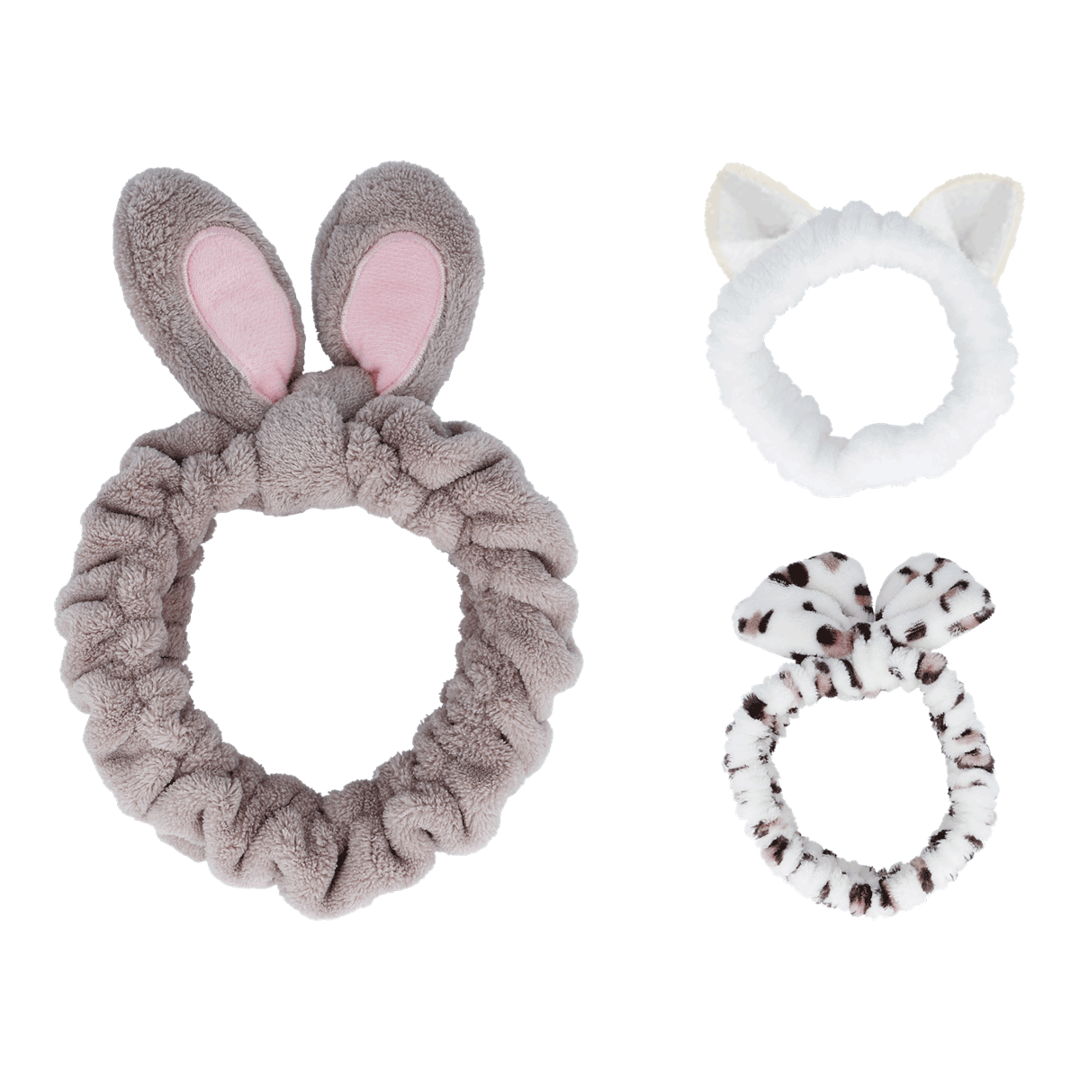 Haarband, Haargummi, Kuschelband, Haarreif, Ohrenschmuck, Haarband, Bunny Ohren, Fleece, Haarschopf, Mustertier, Haarband, Ohren, Kleines Haarband, Tiermuster, Elastisches Haarband