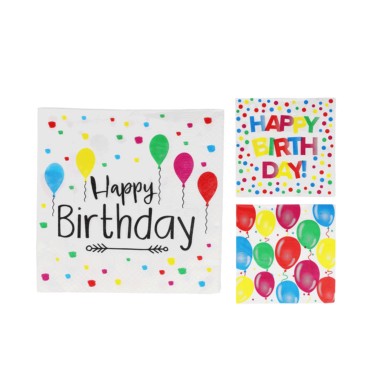 Birthday, Serviette, Feierlich, Bunt, Konfetti, Geburtstag, Party, Serviette, Konfetti, Luftballons,  Geburtstagsservietten, Partykapservietten, Luftballon Muster, bunte Konfetti, Happy Birthday