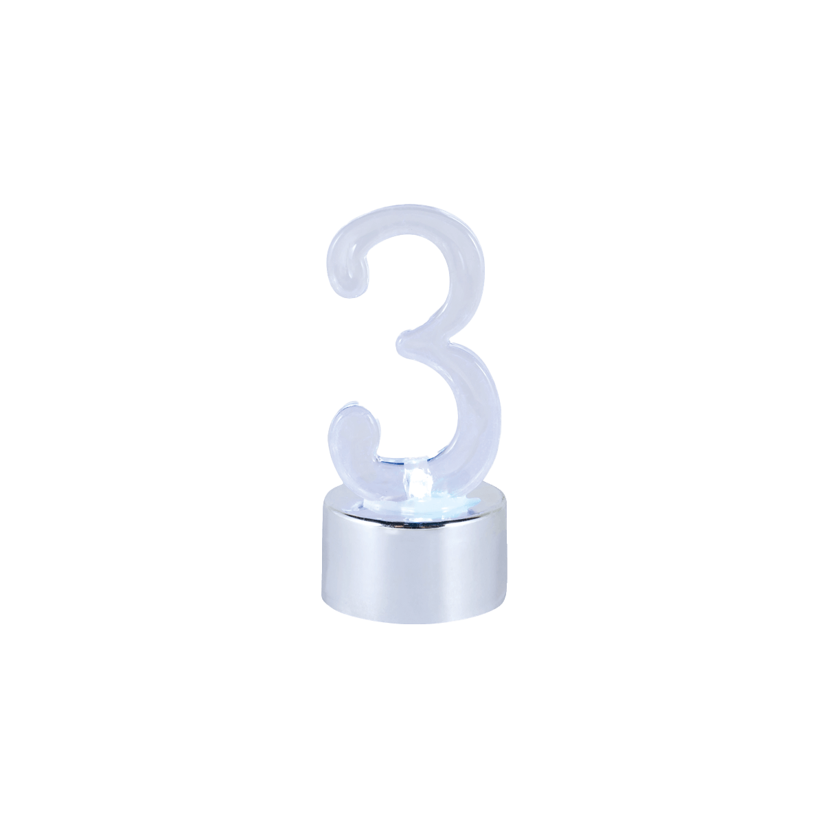 Zahl 3, Tischdeko, LED-Nummer, Nachtlicht, Zahlenschrift, zahl, 3, gläserner, deko, leuchttafel, 3, neon light, table clock, LED, Dekoration
