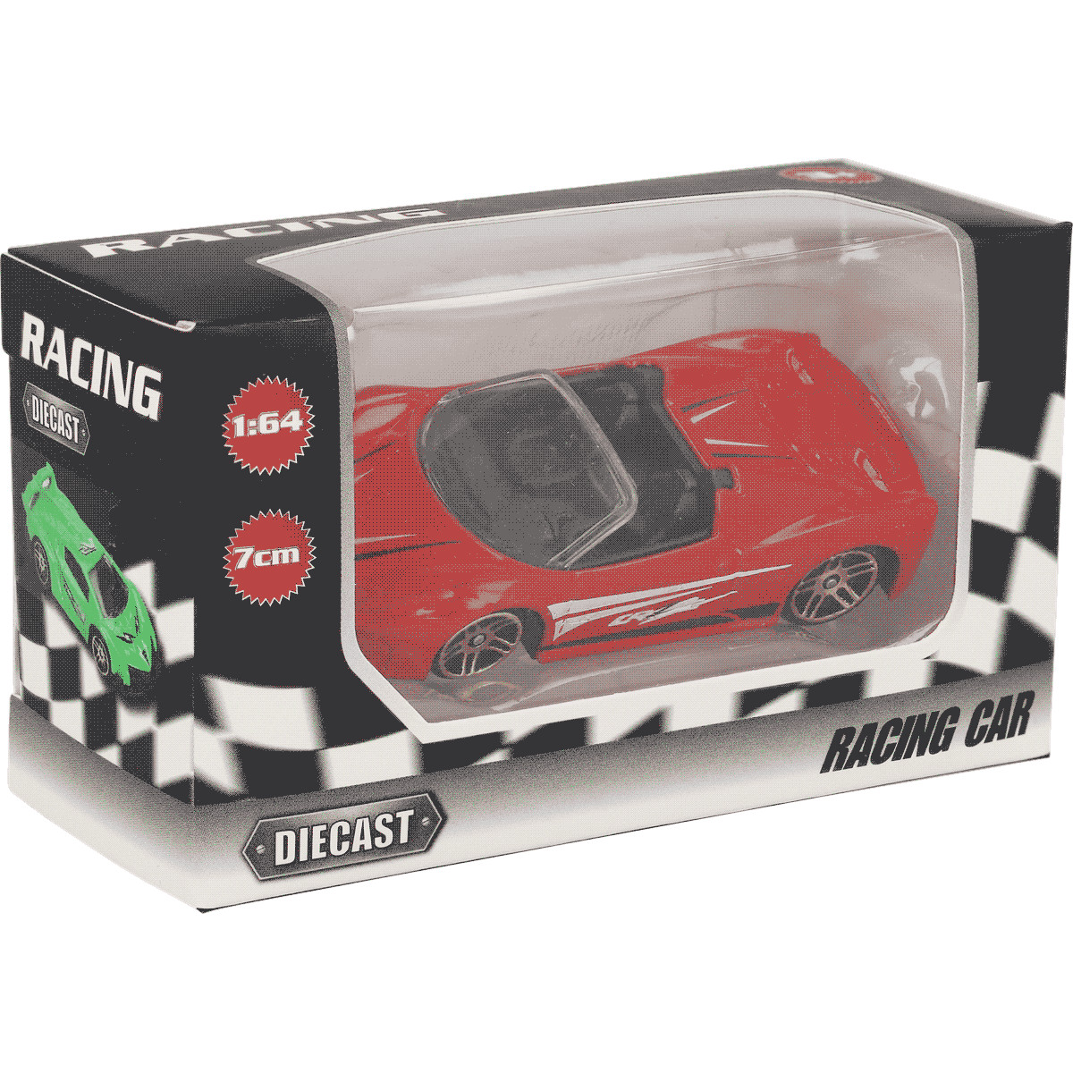 Racing car, Diecast, Rotes Auto, 7 cm, Spielzeug im Karton, Rennwagen, Diecast-Modell, Rotes Auto, 7 cm, Verpackungskarton, Racing auto, Diecast, 7 cm, Rot, Modellauto